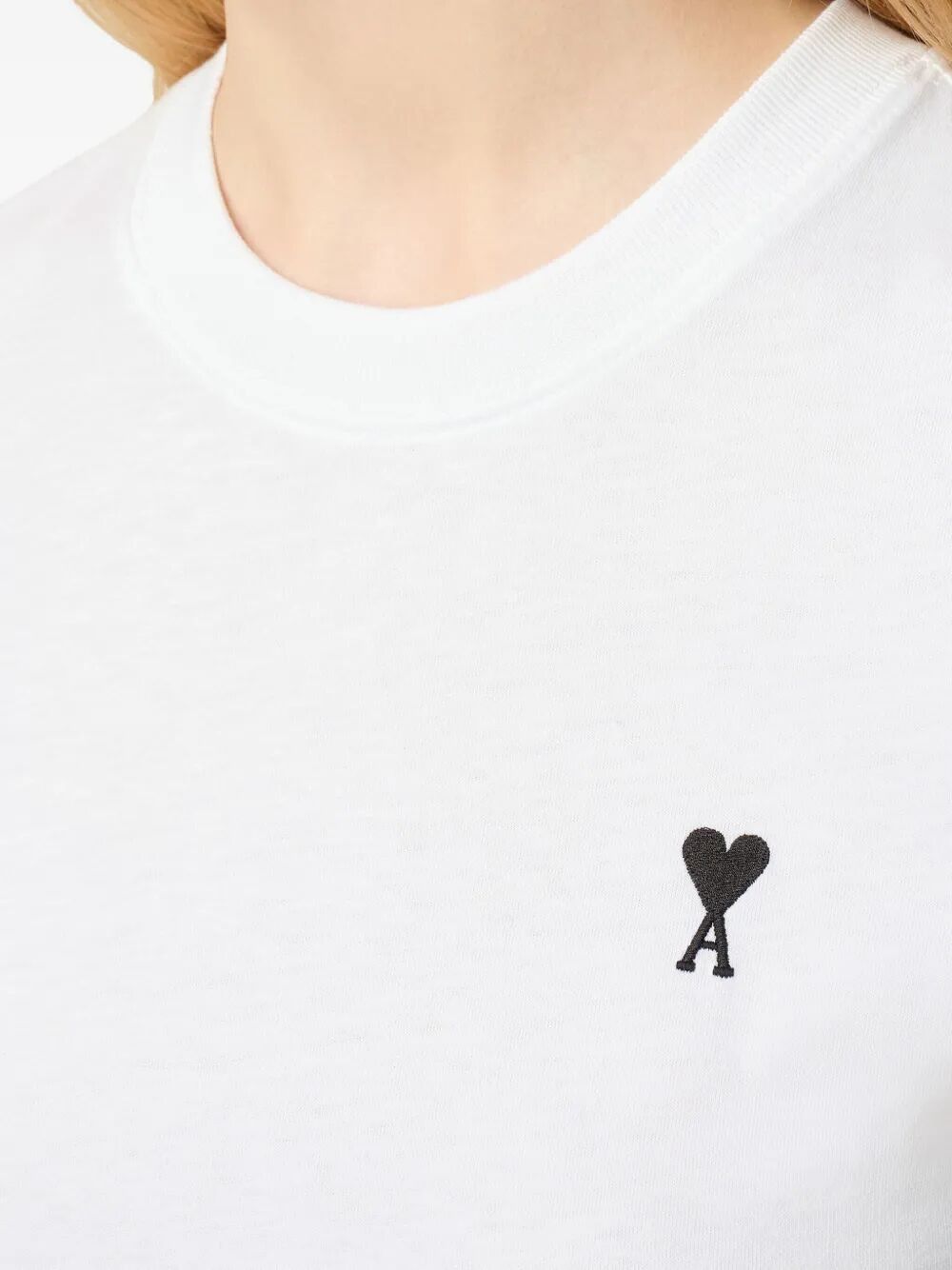 AMI CROPPED CONTRASTED "AMI DE COEUR" T SHIRT Size M / US 6-8 / IT 42-44 - 6 Thumbnail
