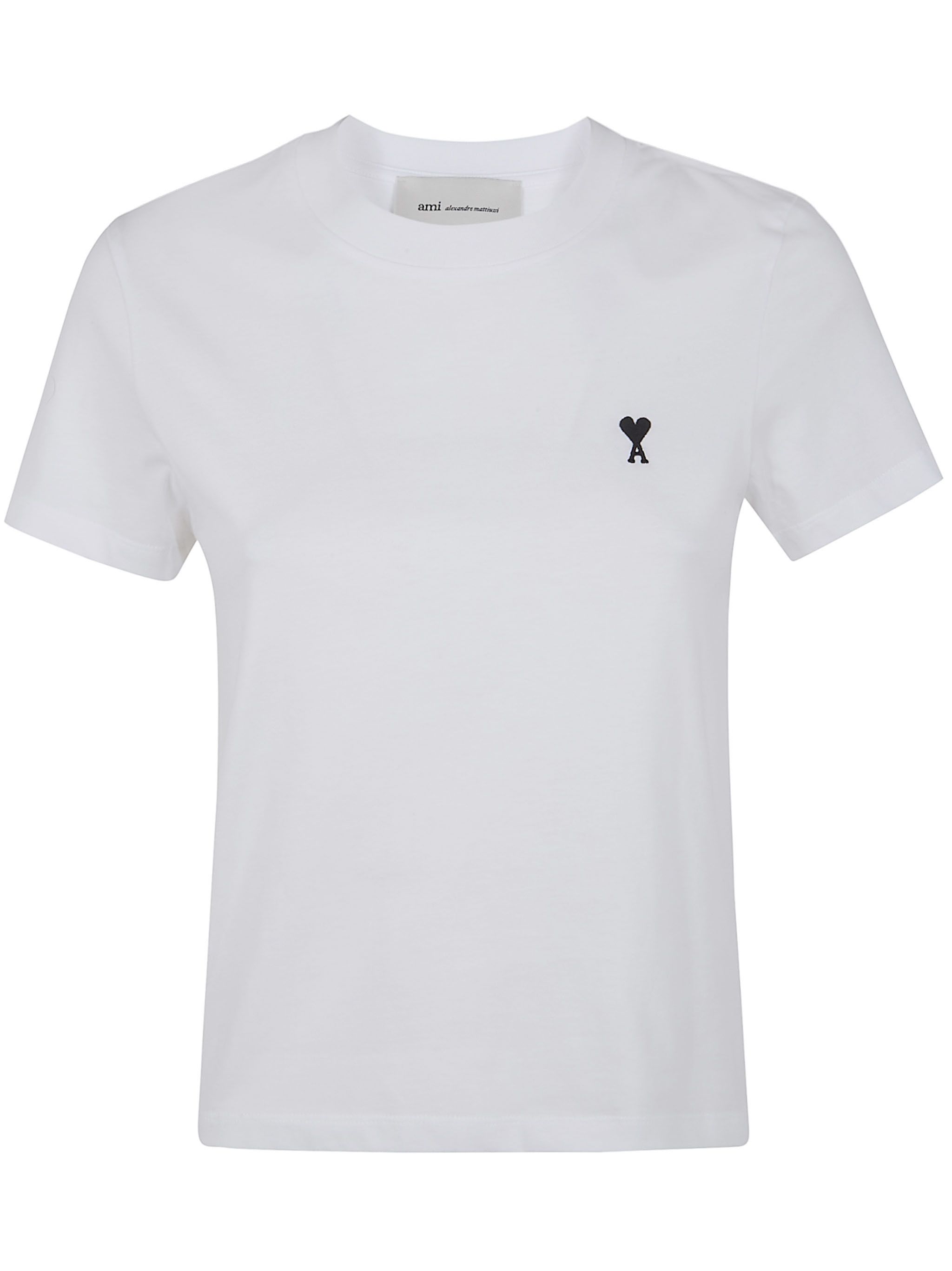 AMI CROPPED CONTRASTED "AMI DE COEUR" T SHIRT Size XS / US 0-2 / IT 36-38 - 7 Thumbnail