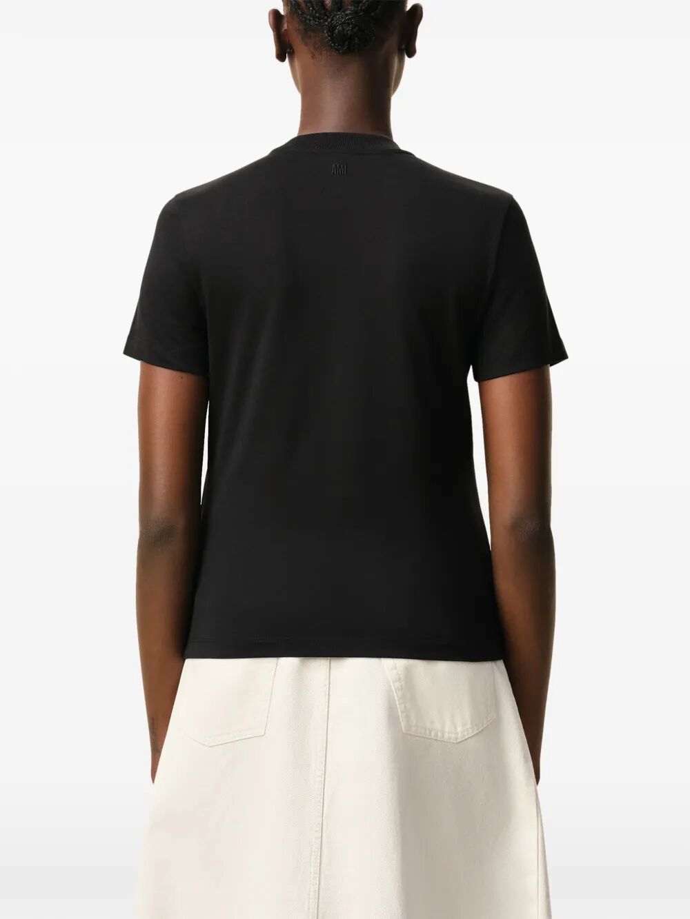 AMI CROPPED CONTRASTED "AMI DE COEUR" T SHIRT Size XS / US 0-2 / IT 36-38 - 5 Thumbnail