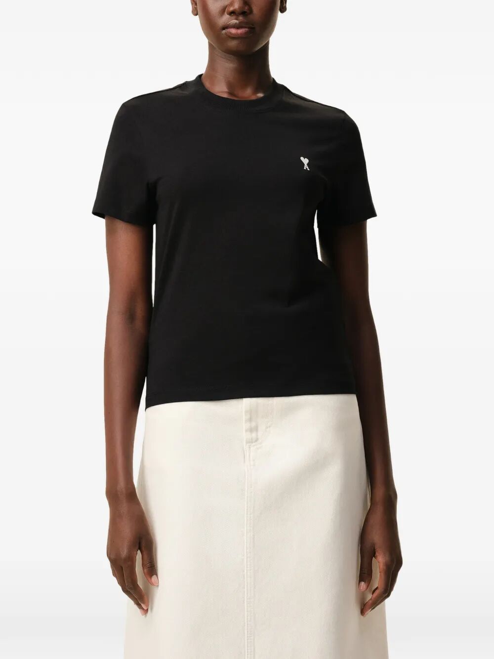 AMI CROPPED CONTRASTED "AMI DE COEUR" T SHIRT Size XS / US 0-2 / IT 36-38 - 4 Thumbnail