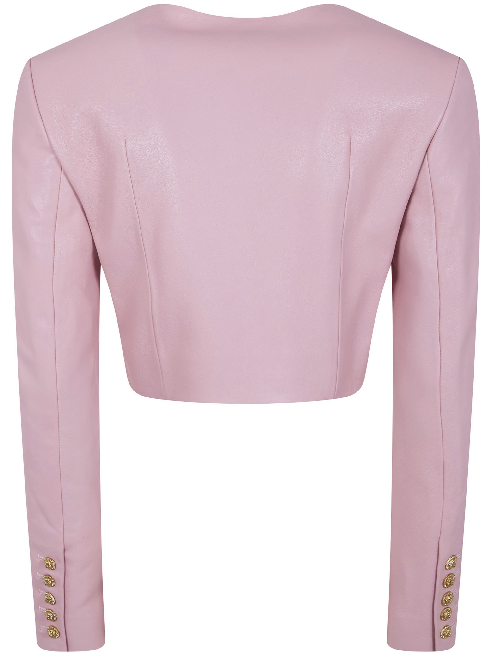 Balmain LONG SLEEVES BUTTONED LAMBSKIN CROPPED JACKET Size S / US 4 / IT 40 - 7 Thumbnail