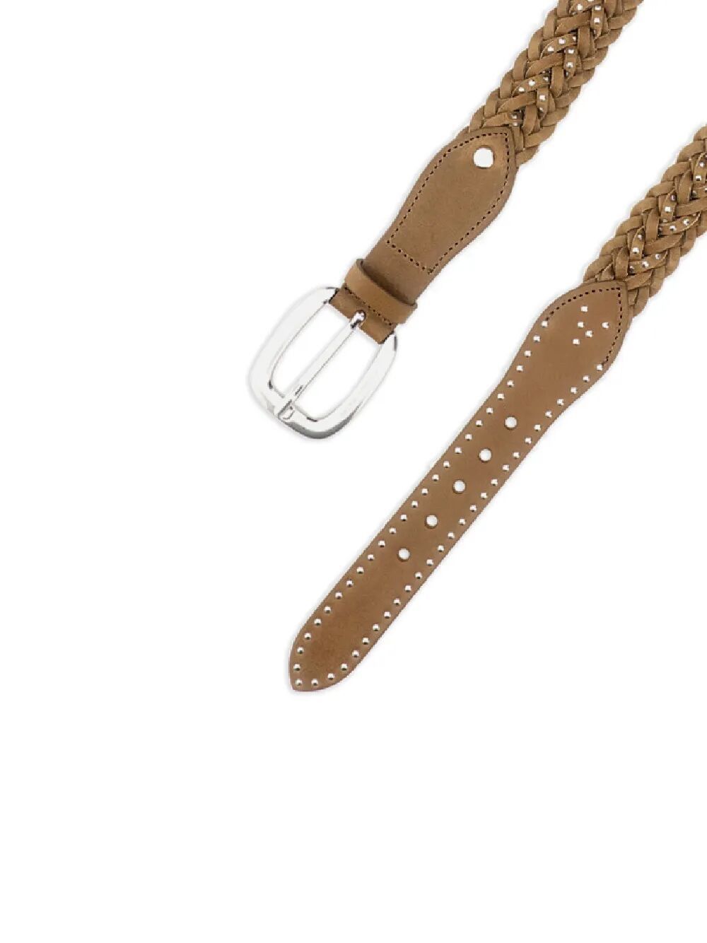 Golden Goose "BRAIDED HOUSTON" WASHED LEATHER WITH MICRO STUDS BELT Size ONE SIZE - 2 Thumbnail