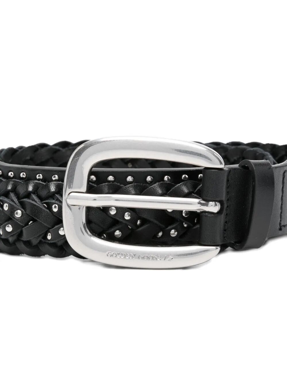 Golden Goose "BRAIDED HOUSTON" WASHED LEATHER WITH MICRO STUDS BELT Size ONE SIZE - 3 Thumbnail