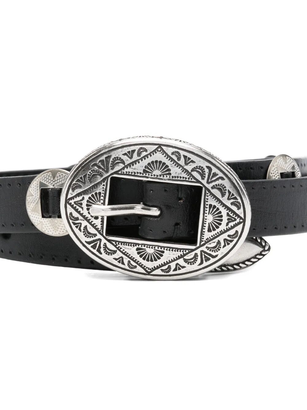 Golden Goose BELT THREADS WASHED LEATHER HAMMERED STUDS AND APPLICATION OF METALLIC ELEMENTS Size ONE SIZE - 3 Thumbnail