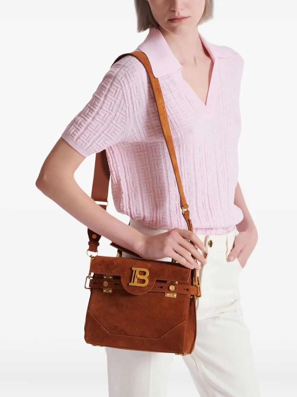 Balmain "BUZZ 23" SUEDE LEATHER BAG Size ONE SIZE - 4 Thumbnail