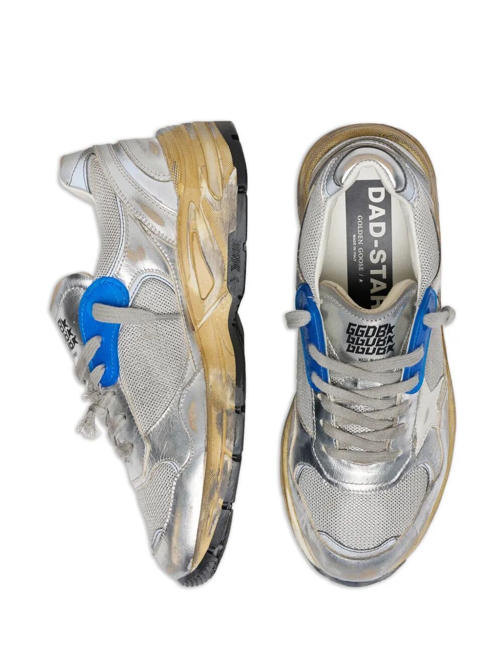 Golden Goose "RUNNING DAD" NEW NET AND LAMINATED UPPER LEATHER STAR LAMINATED SPUR DISTRESSED Size US 8 / IT 38 - 3 Thumbnail