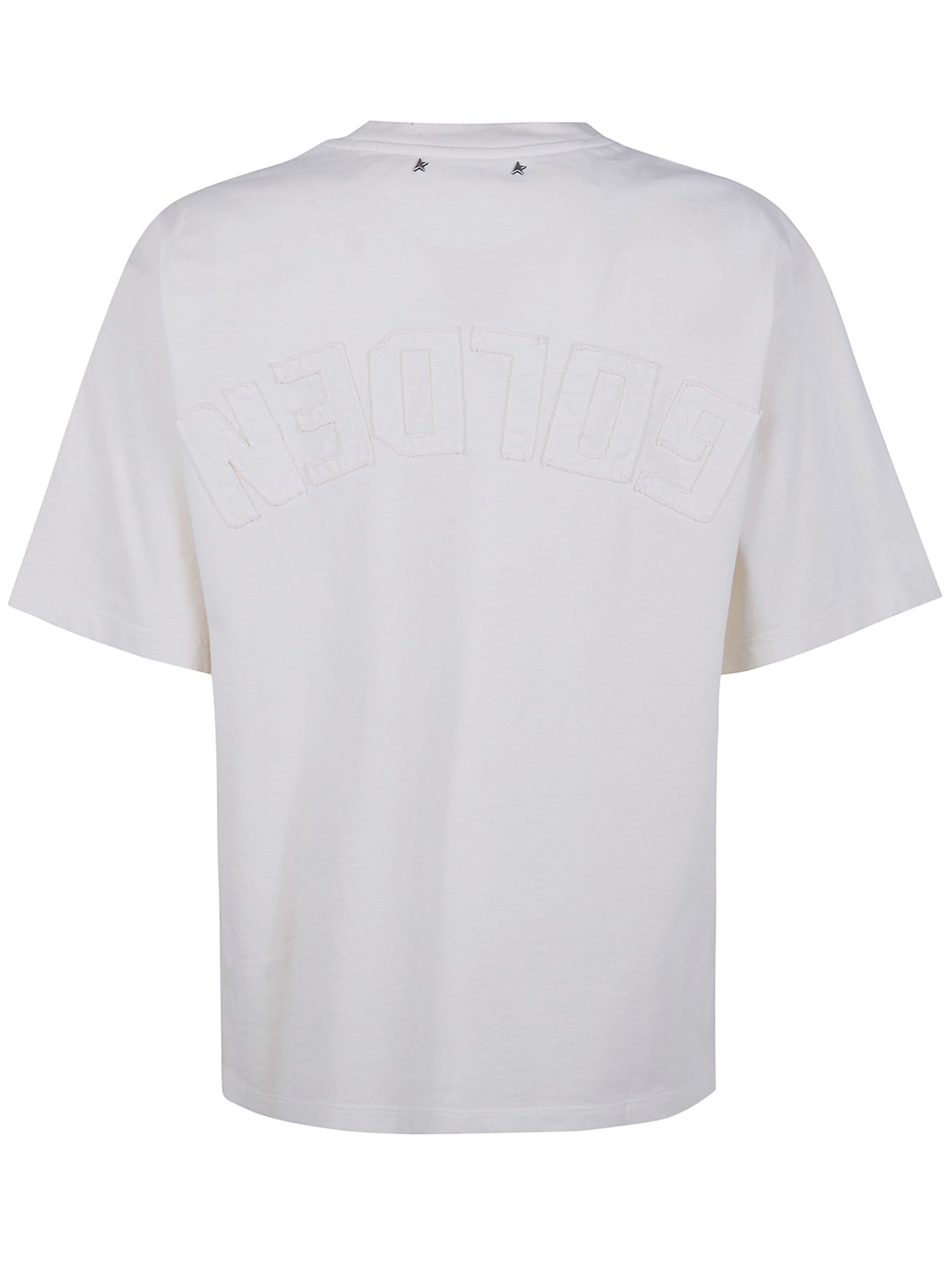 Golden Goose "W`S" BOXI T-SHIRT COTTON JERSEY LOGO PATCH Size S / US 4 / IT 40 - 6 Thumbnail