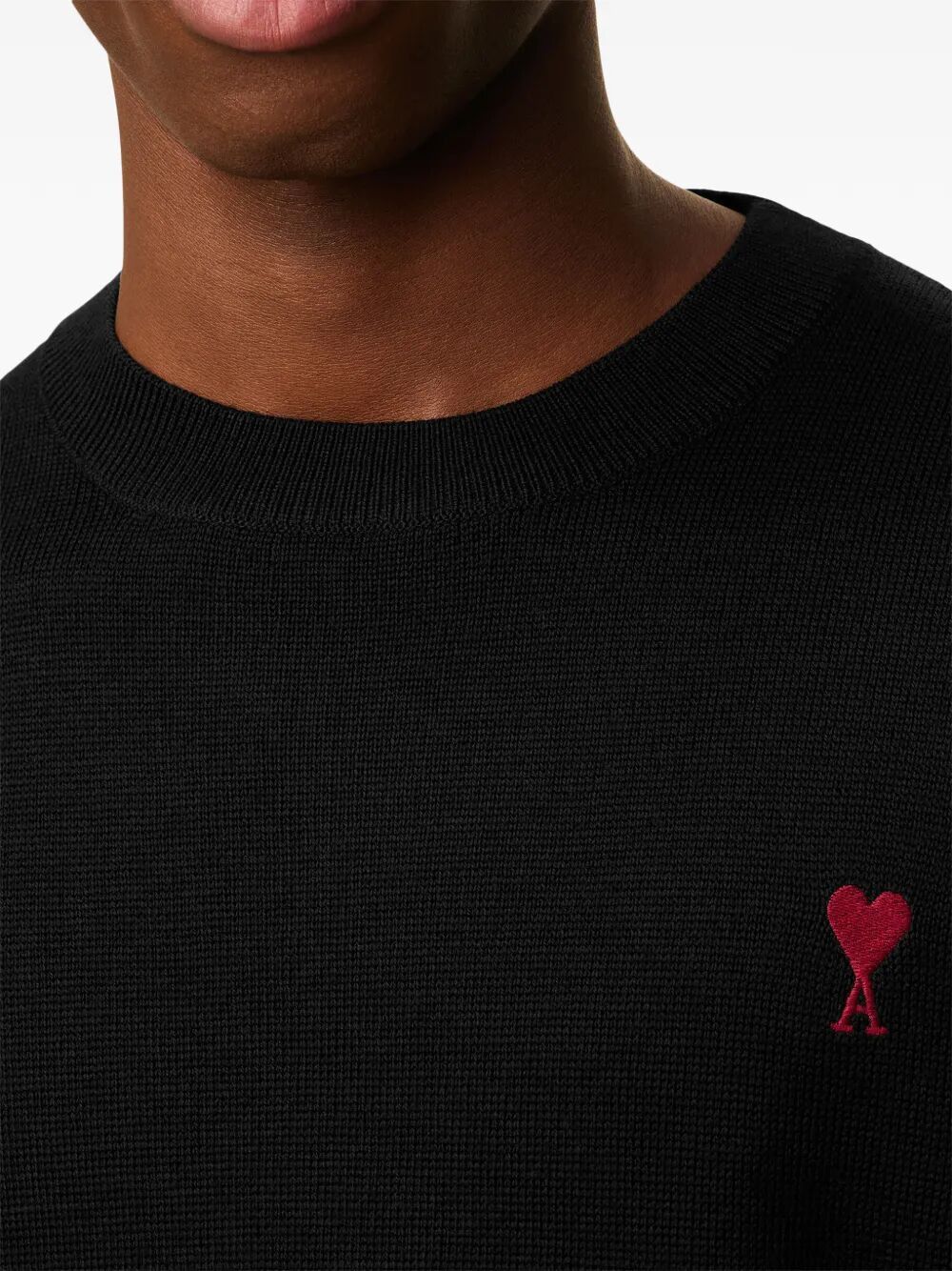 AMI CREWNECK SWEATER WITH CONTRASTED "AMI DE COEUR" Size US L / EU 52-54 / 3 - 4 Thumbnail