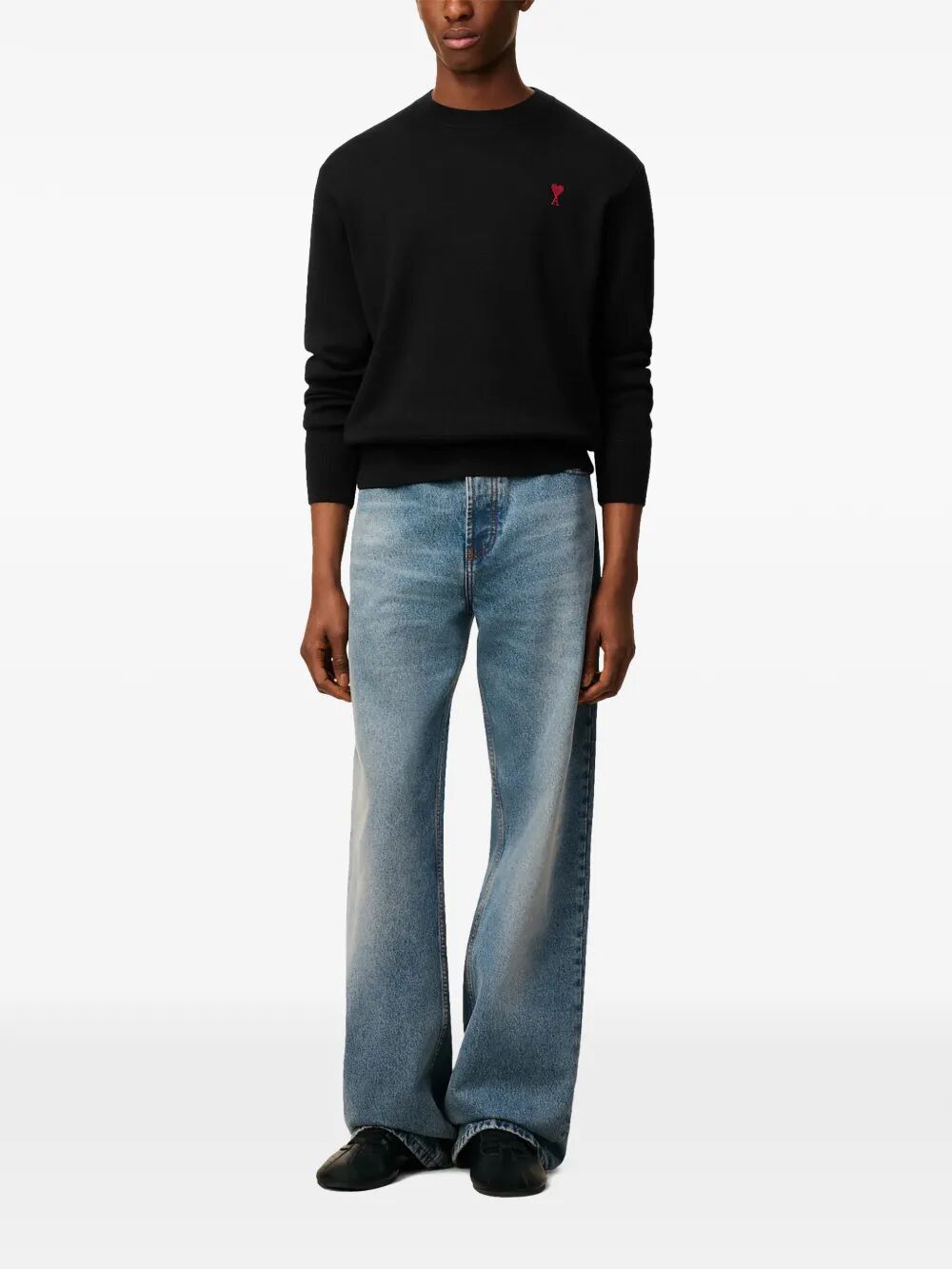 AMI CREWNECK SWEATER WITH CONTRASTED "AMI DE COEUR" Size US S / EU 44-46 / 1 - 6 Thumbnail