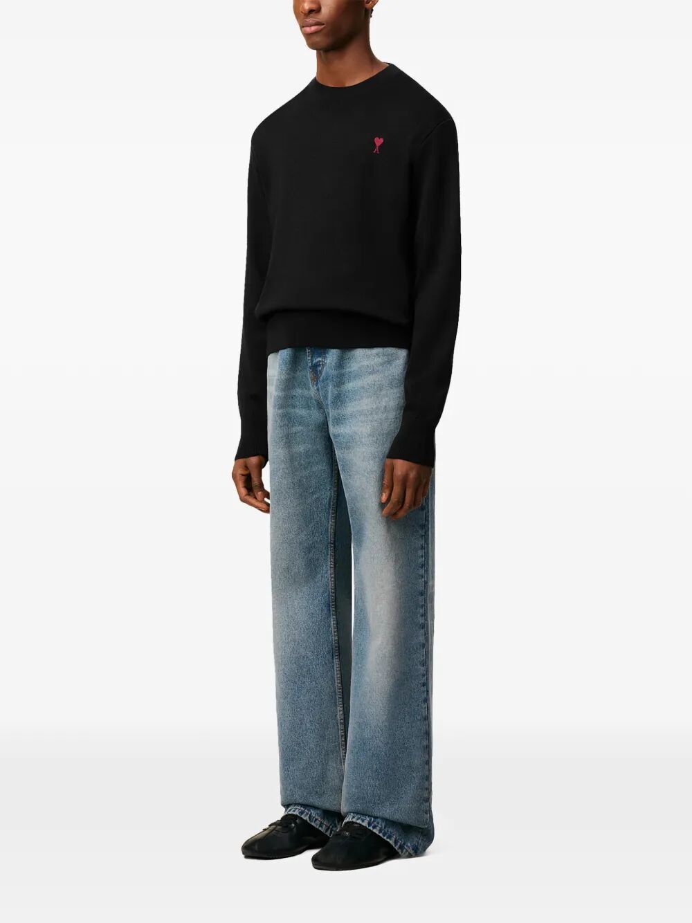 AMI CREWNECK SWEATER WITH CONTRASTED "AMI DE COEUR" Size US S / EU 44-46 / 1 - 2 Thumbnail