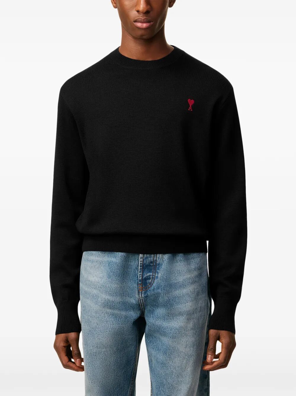 AMI CREWNECK SWEATER WITH CONTRASTED "AMI DE COEUR" Size US S / EU 44-46 / 1 - 5 Thumbnail