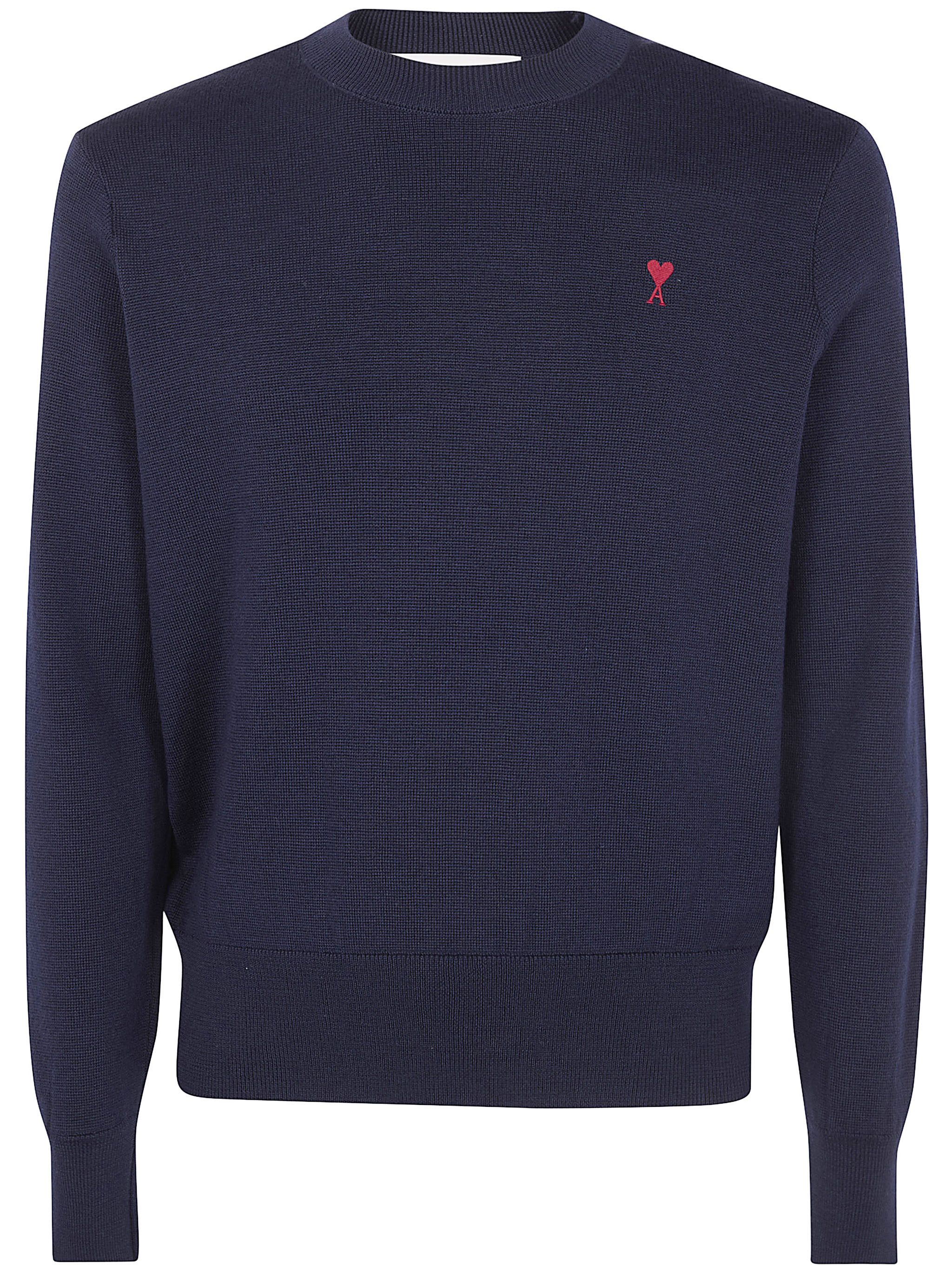 AMI CREWNECK SWEATER WITH CONTRASTED "AMI DE COEUR" Size US L / EU 52-54 / 3 - 6 Thumbnail
