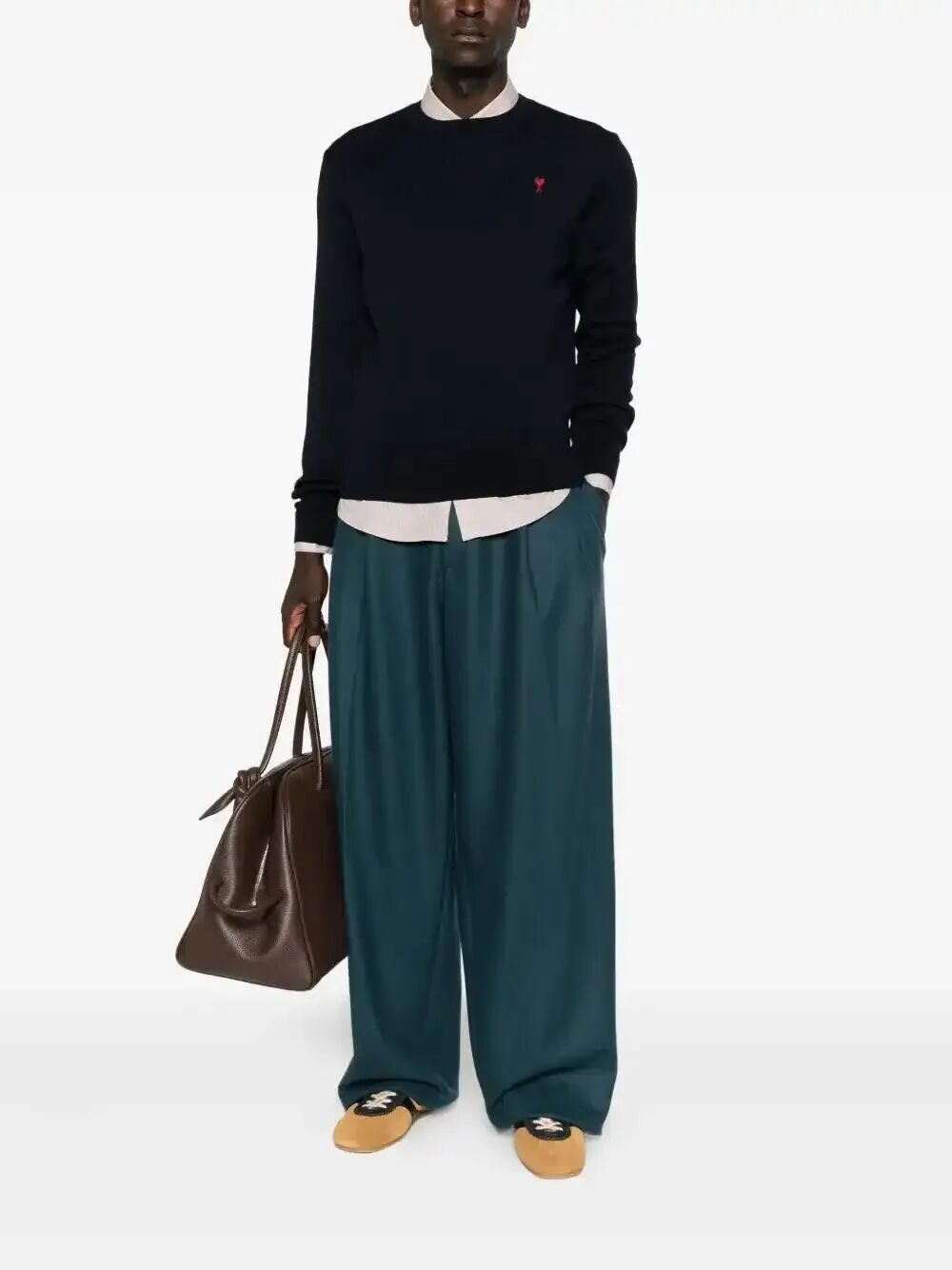 AMI CREWNECK SWEATER WITH CONTRASTED "AMI DE COEUR" Size US M / EU 48-50 / 2 - 4 Thumbnail