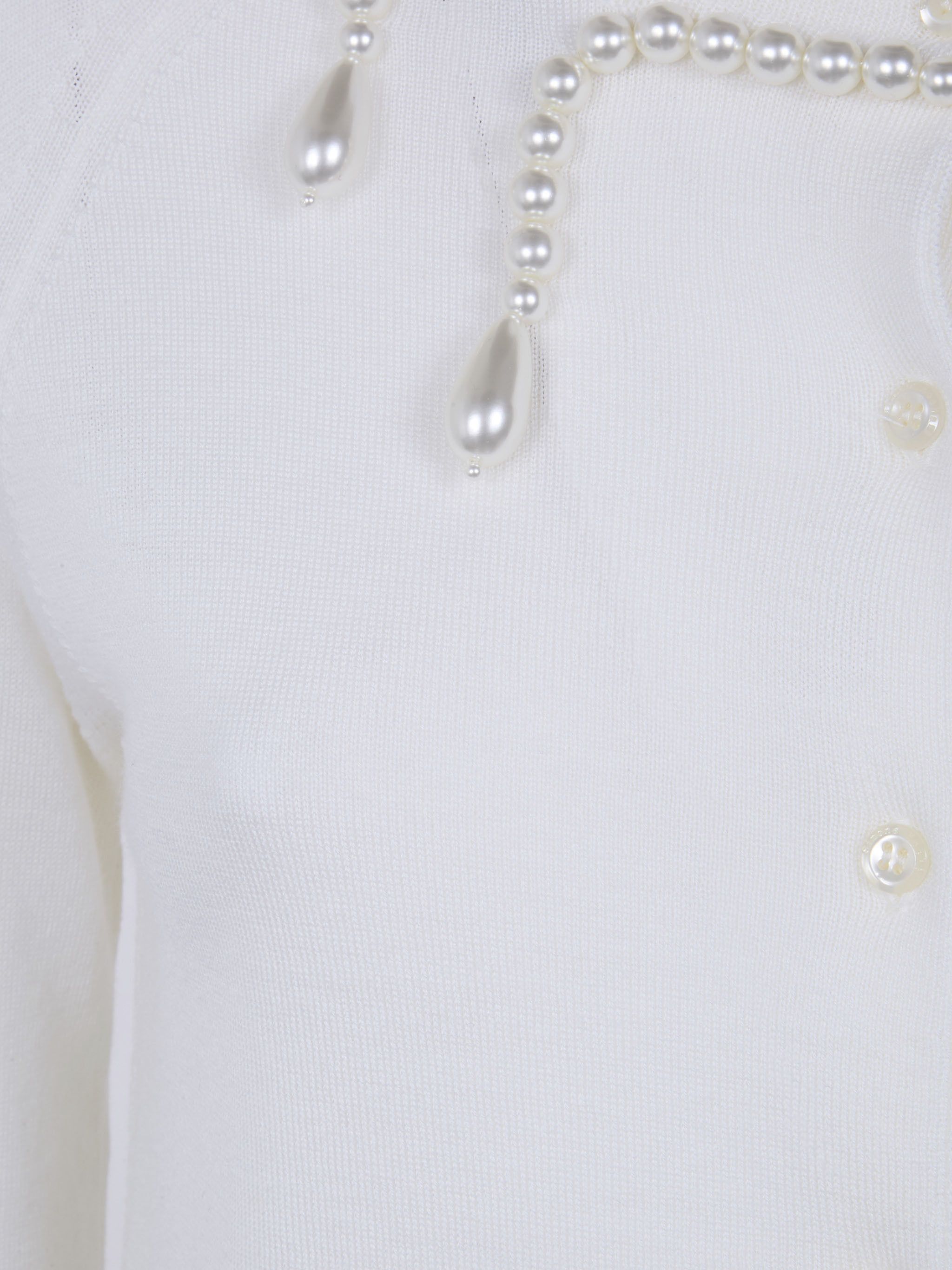 Simone Rocha "CLASSIC MERINO" SILK CARDIGAN WITH EMBROIDERED Size M / US 6-8 / IT 42-44 - 5 Thumbnail
