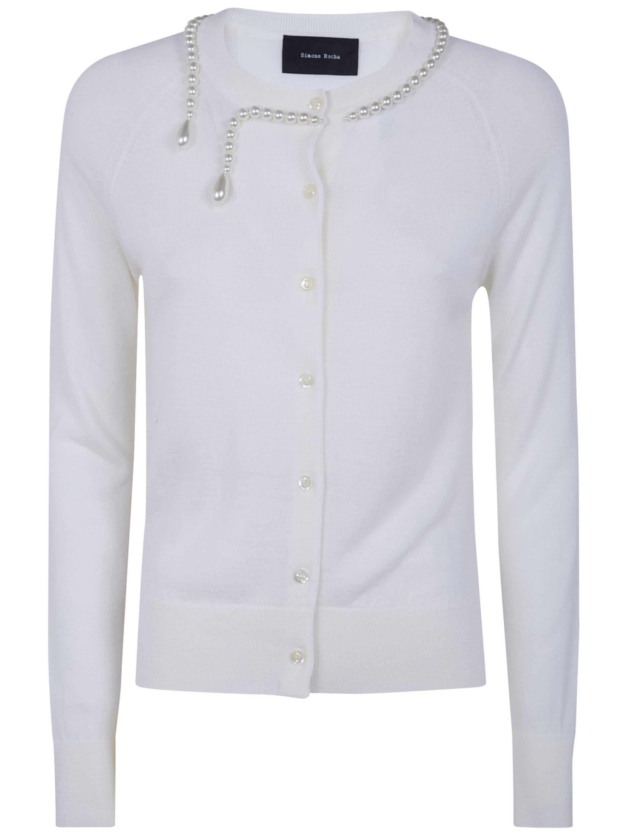Simone Rocha "CLASSIC MERINO" SILK CARDIGAN WITH EMBROIDERED Size S / US 4 / IT 40 - 3 Thumbnail