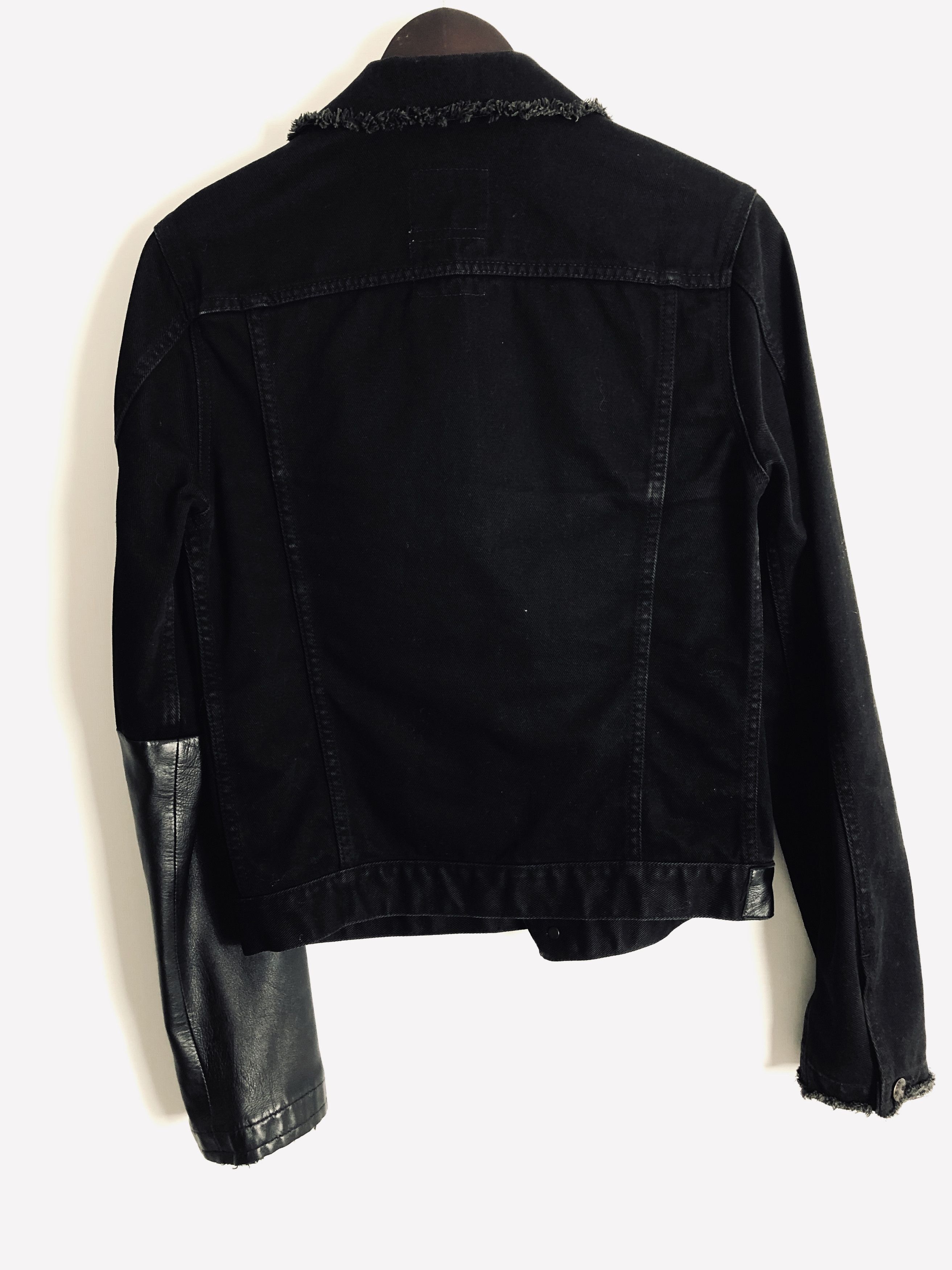 Helmut Lang Helmut Lang 03SS Leather Sleeve Denim | Grailed