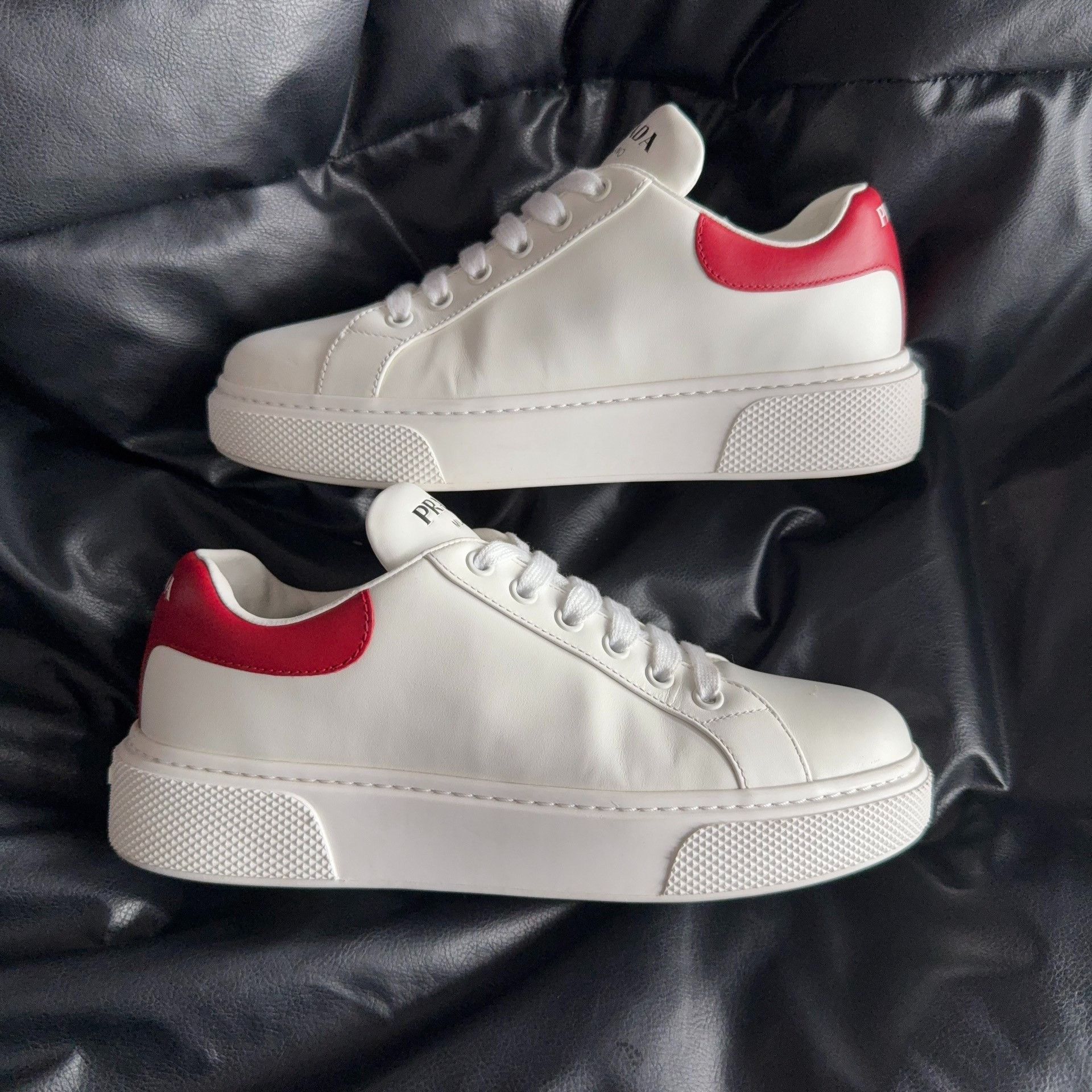 Prada Prada Red Lowtop Sneakers 36.5 Women Size US 6 / IT 36 - 5 Thumbnail