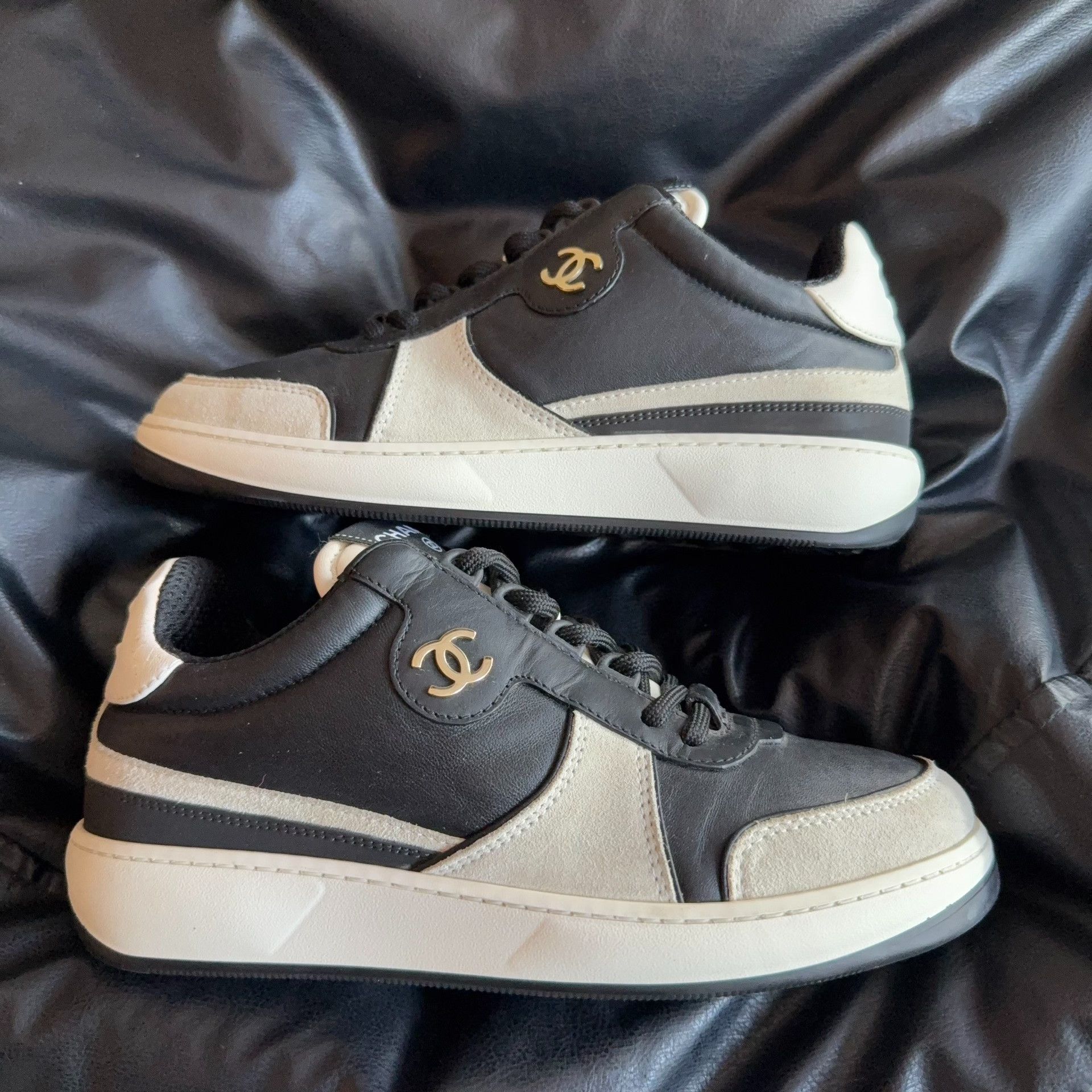 Chanel Chanel Patchwork Black Lowtop Sneakers 36.5 Women Size US 6 / IT 36 - 5 Thumbnail