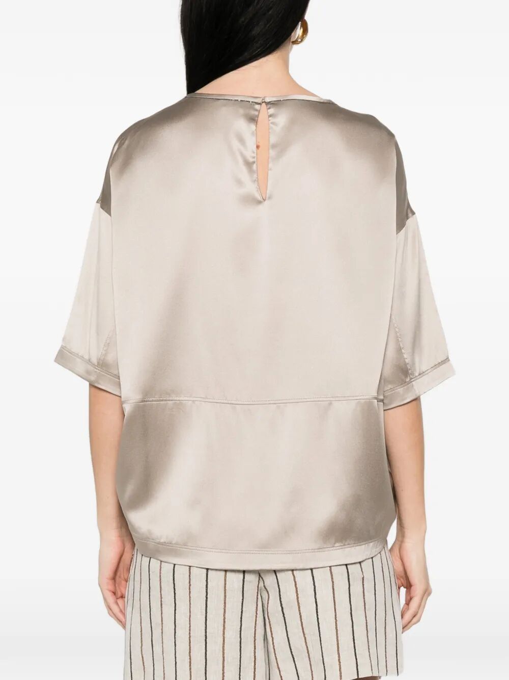 Brunello Cucinelli SHORT SLEEVES BLOUSE Size L / US 10 / IT 46 - 5 Thumbnail