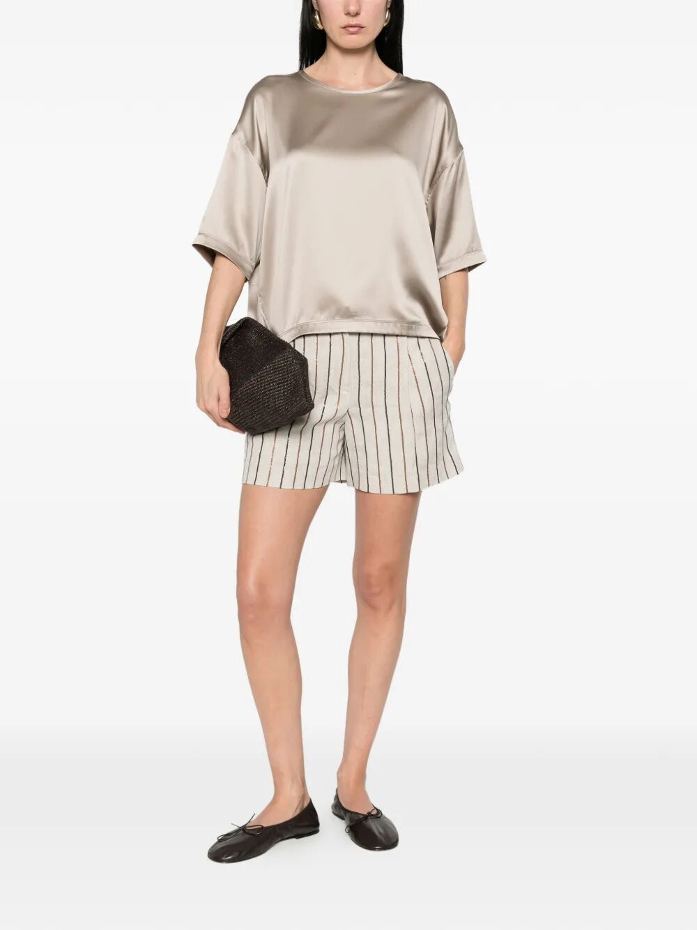Brunello Cucinelli SHORT SLEEVES BLOUSE Size S / US 4 / IT 40 - 7 Thumbnail