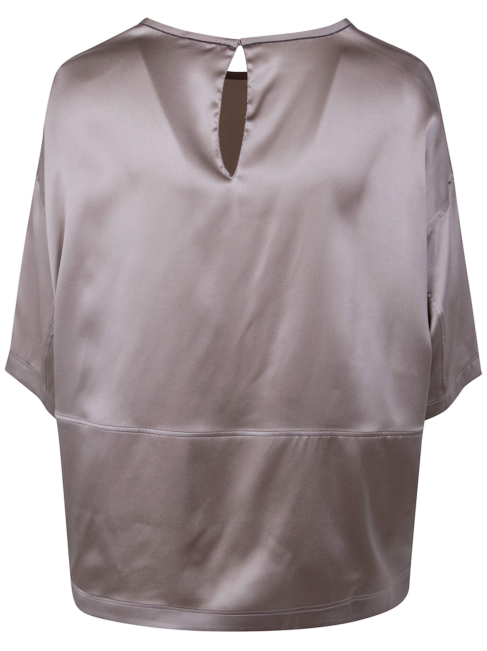 Brunello Cucinelli SHORT SLEEVES BLOUSE Size S / US 4 / IT 40 - 2 Thumbnail