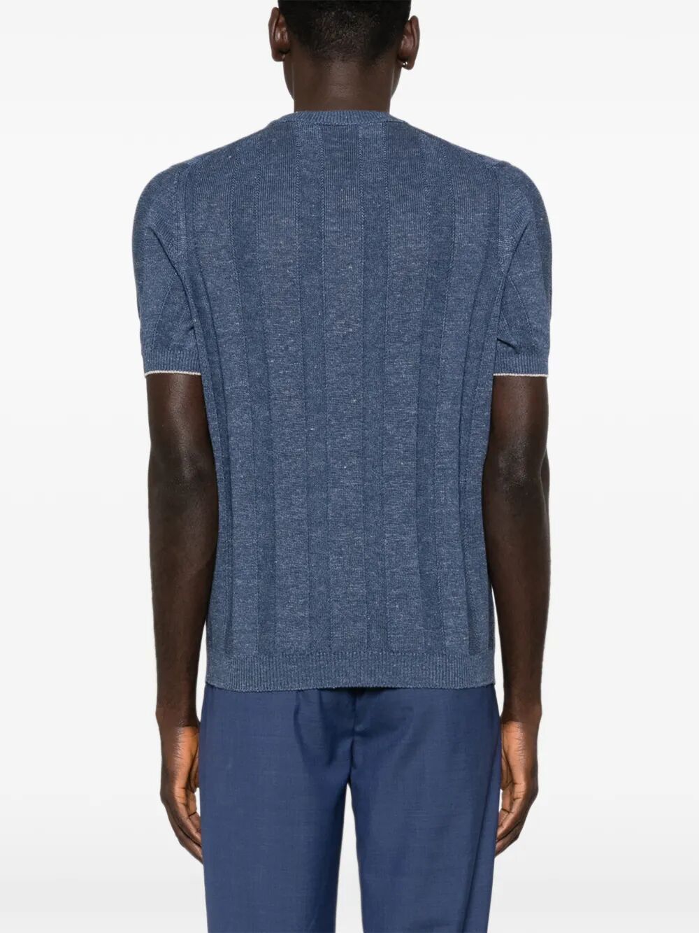 Brunello Cucinelli SHORT SLEEVES ROUND NECK SWEATER Size US L / EU 52-54 / 3 - 4 Thumbnail