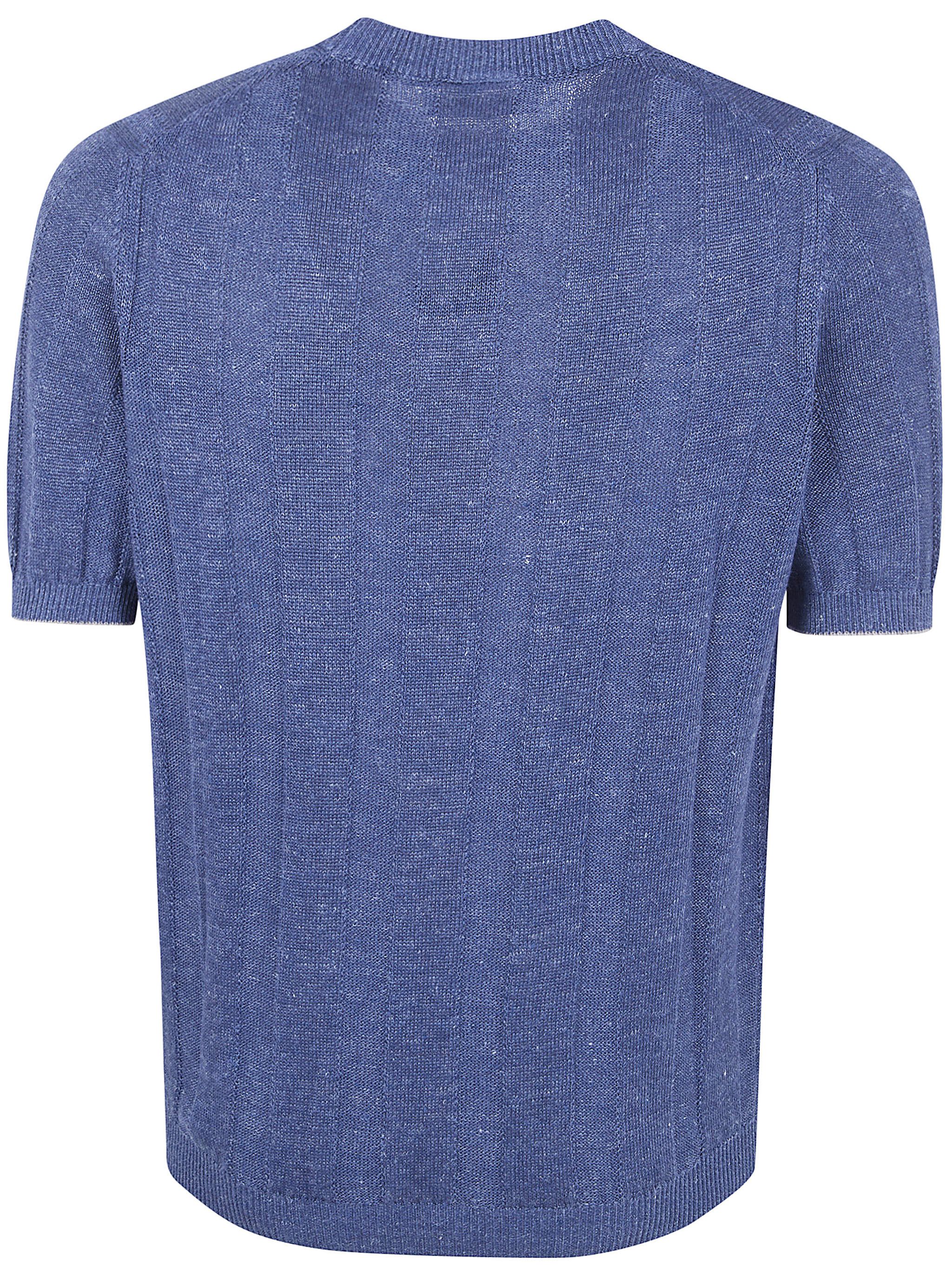 Brunello Cucinelli SHORT SLEEVES ROUND NECK SWEATER Size US XL / EU 56 / 4 - 7 Thumbnail