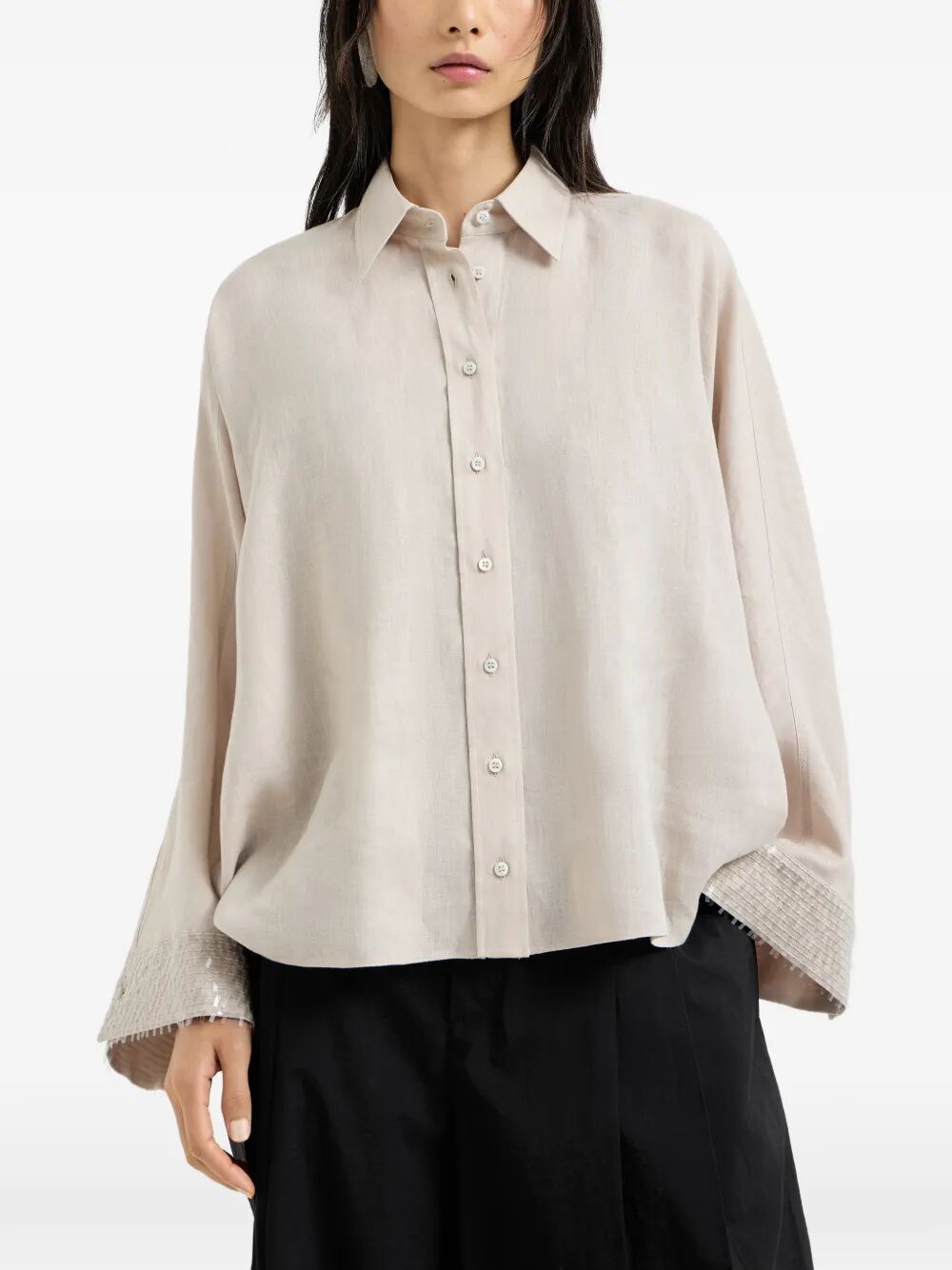 Brunello Cucinelli TRAPEZE DENIM SHIRT Size M / US 6-8 / IT 42-44 - 4 Thumbnail