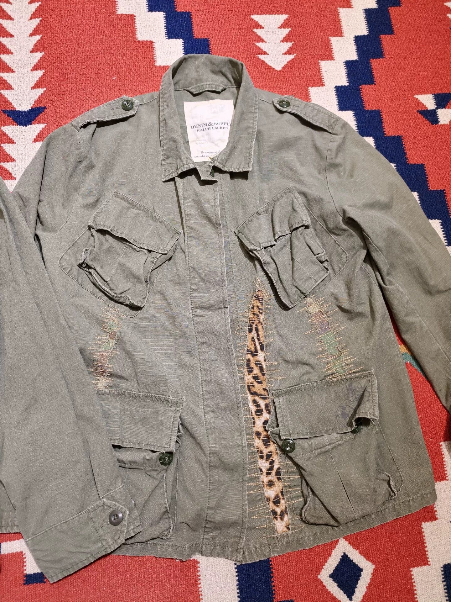 RRL Ralph Lauren RRL Vintage Distressed Leopard Patch Jacket Size US M / EU 48-50 / 2 - 5 Thumbnail