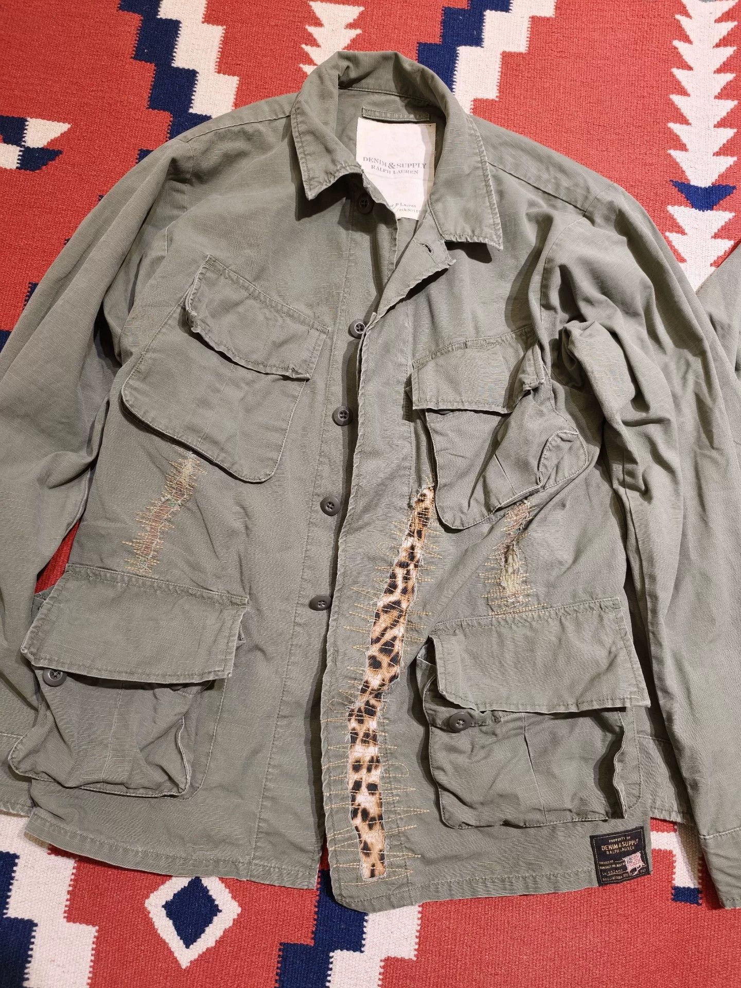 RRL Ralph Lauren RRL Vintage Distressed Leopard Patch Jacket Size US M / EU 48-50 / 2 - 4 Thumbnail
