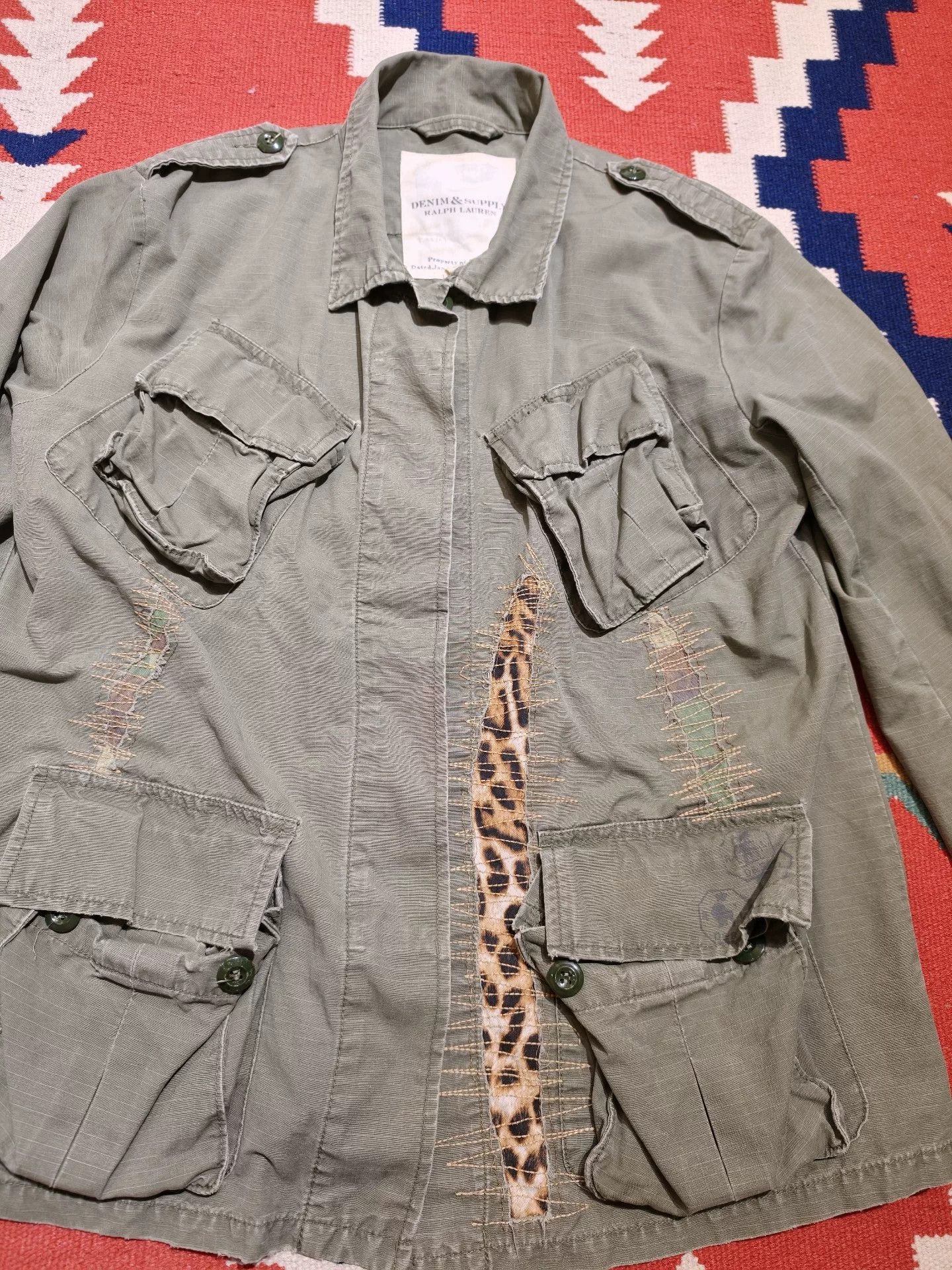 RRL Ralph Lauren RRL Vintage Distressed Leopard Patch Jacket Size US M / EU 48-50 / 2 - 8 Thumbnail