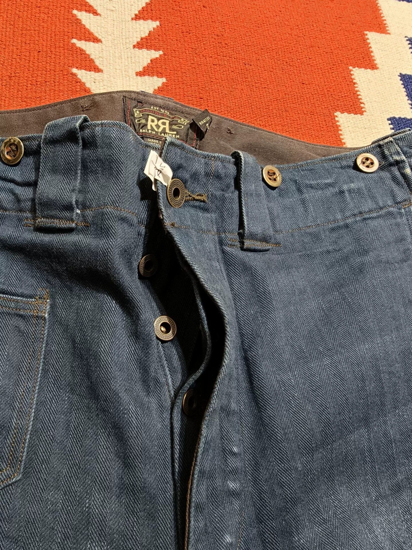 RRL Ralph Lauren RRL Indigo Herringbone HBT Jeans Size US 32 / EU 48 - 3 Thumbnail