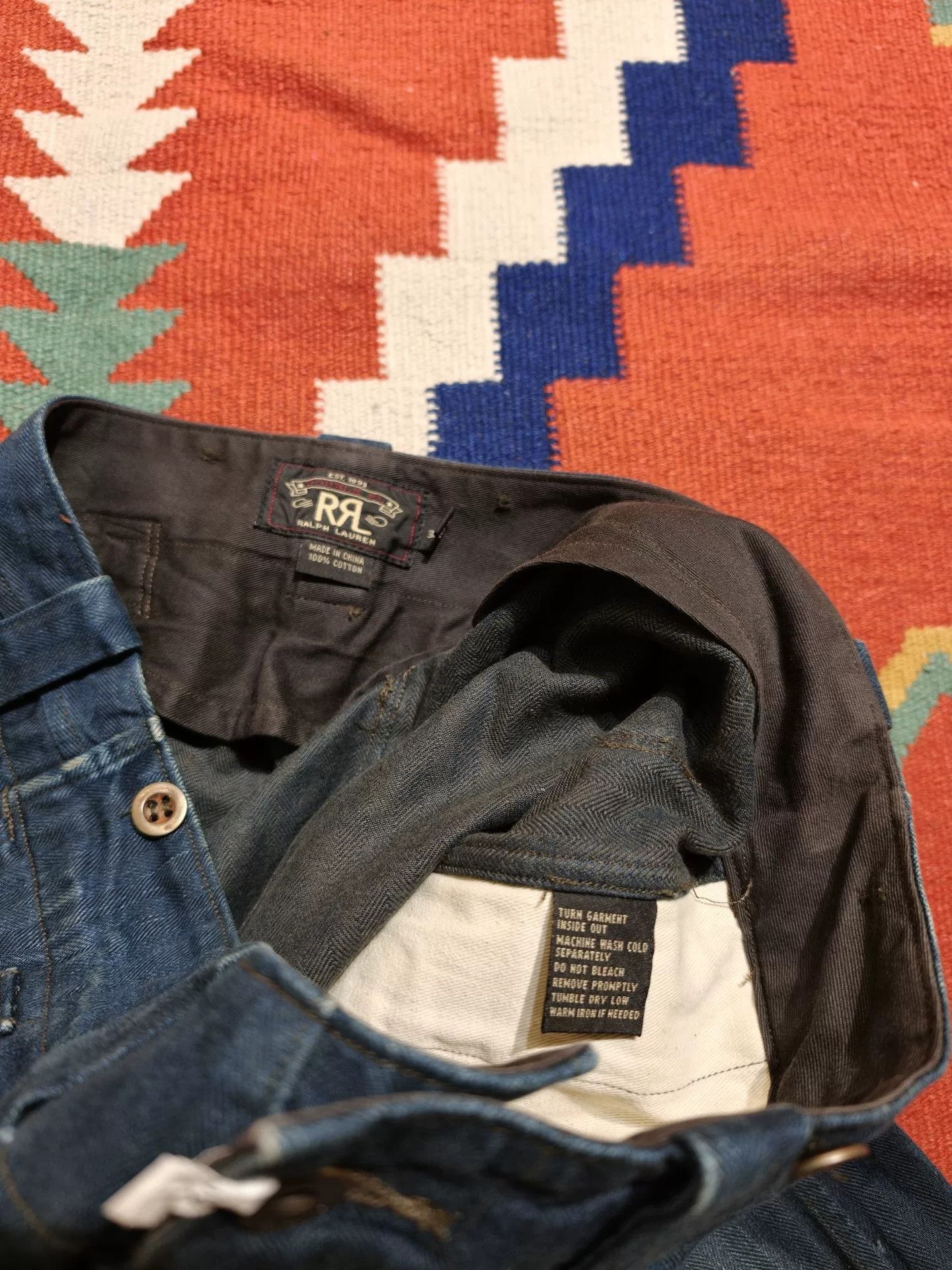 RRL Ralph Lauren RRL Indigo Herringbone HBT Jeans Size US 32 / EU 48 - 6 Thumbnail