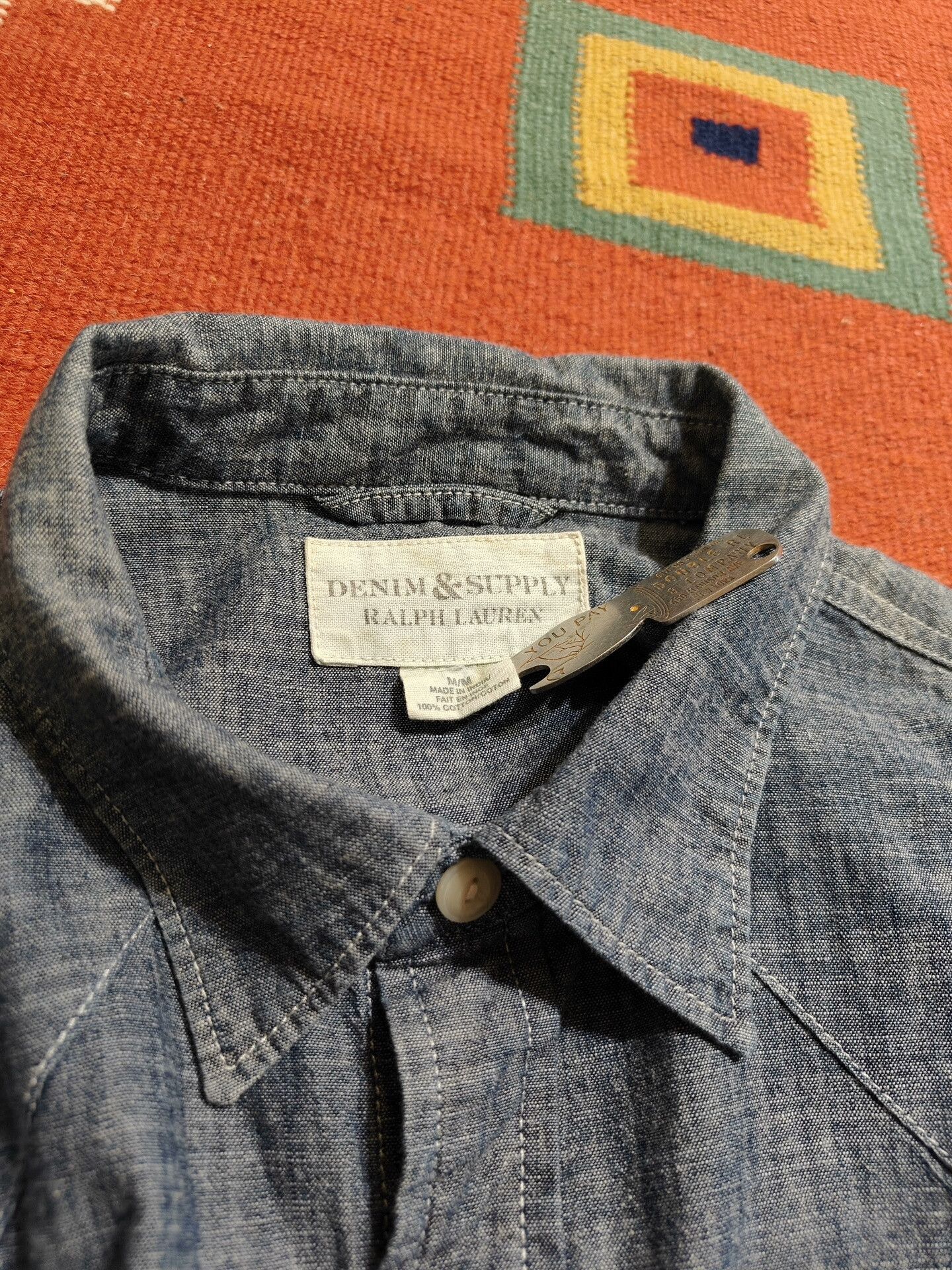 RRL Ralph Lauren Ralph Lauren RRL Light Denim Western Shirt Size US M / EU 48-50 / 2 - 5 Thumbnail