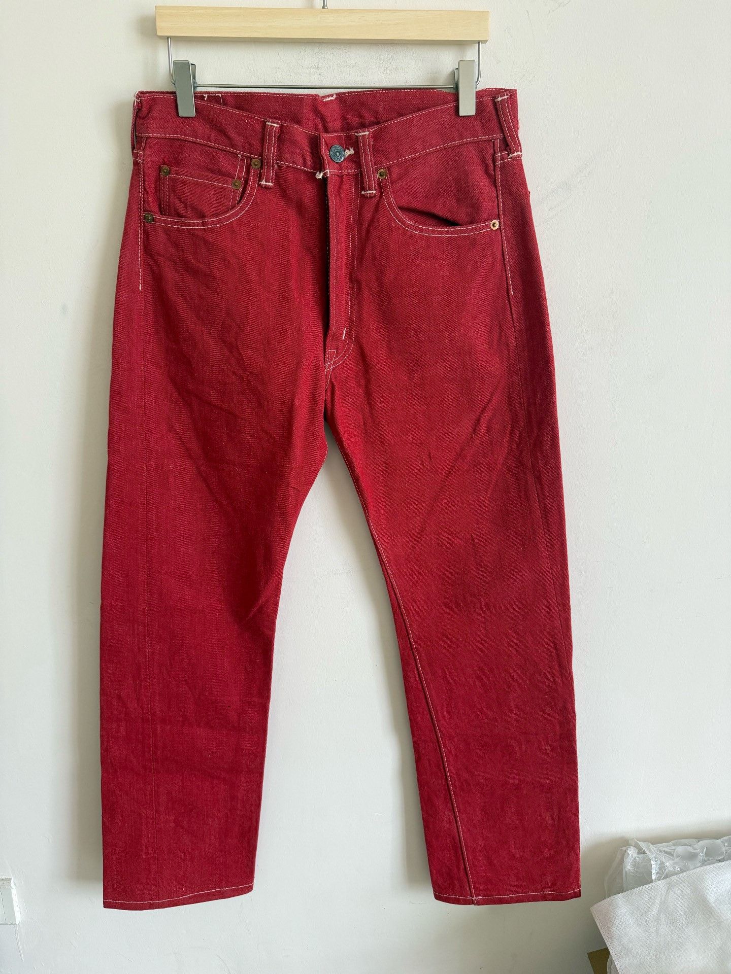 The Real McCoy's Joe McCoy Real McCoy 90s Red Flag Pants Size US 31 - 2 Thumbnail