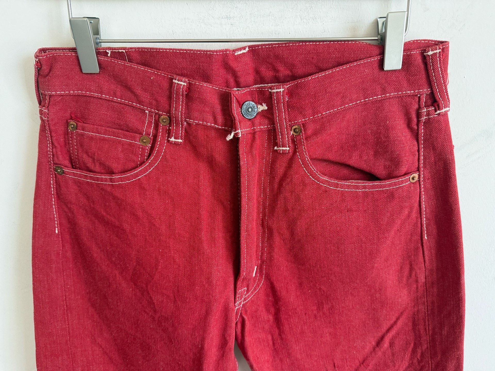 The Real McCoy's Joe McCoy Red Flag Label 90s Pants Size US 31 - 3 Thumbnail