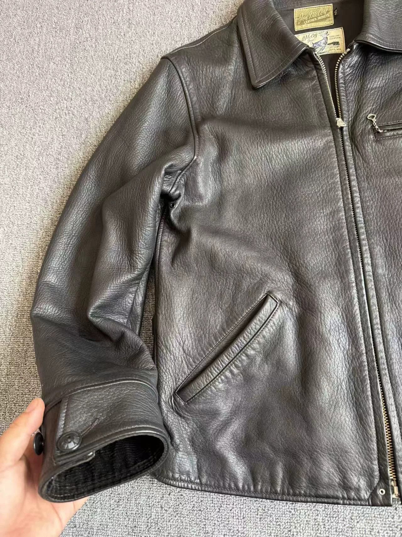 The Real McCoy's Joe McCoy 1930 Deerskin Leather Jacket Size US XXS / EU 40 - 4 Thumbnail