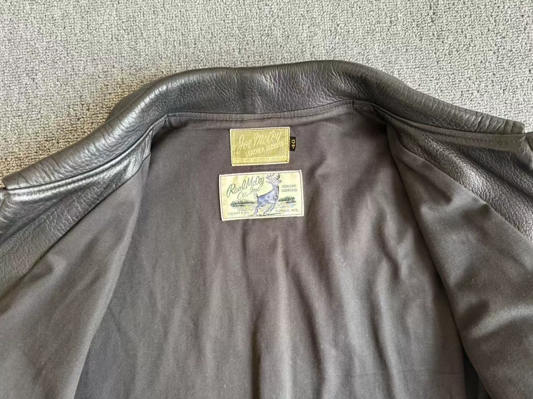 The Real McCoy's Joe McCoy 1930 Deerskin Leather Jacket Size US XXS / EU 40 - 8 Thumbnail