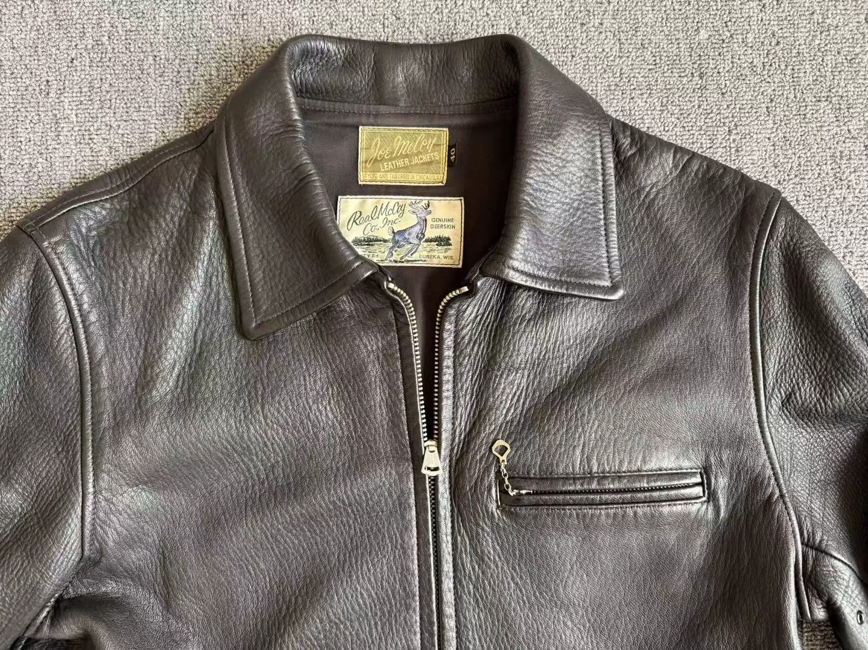 The Real McCoy's Joe McCoy 1930 Deerskin Leather Jacket Size US XXS / EU 40 - 3 Thumbnail