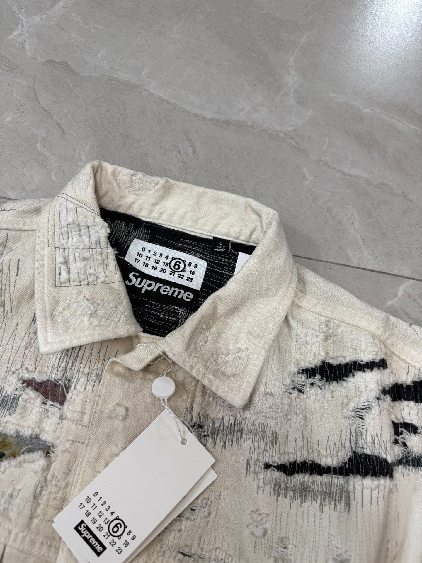 MM6 Supreme x MM6 Distressed Selvedge Denim Jacket Size US L / EU 52-54 / 3 - 4 Thumbnail