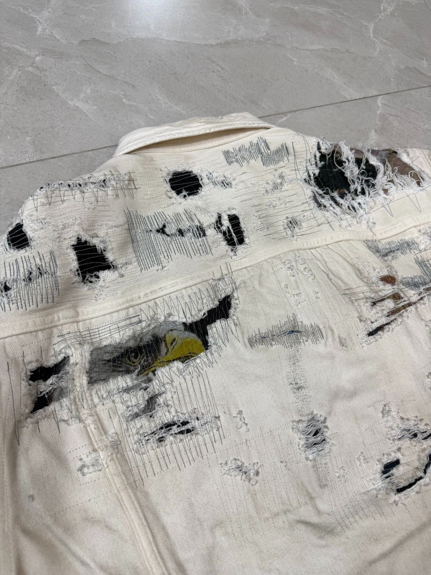 MM6 Supreme x MM6 Distressed Selvedge Denim Jacket Size US L / EU 52-54 / 3 - 7 Thumbnail