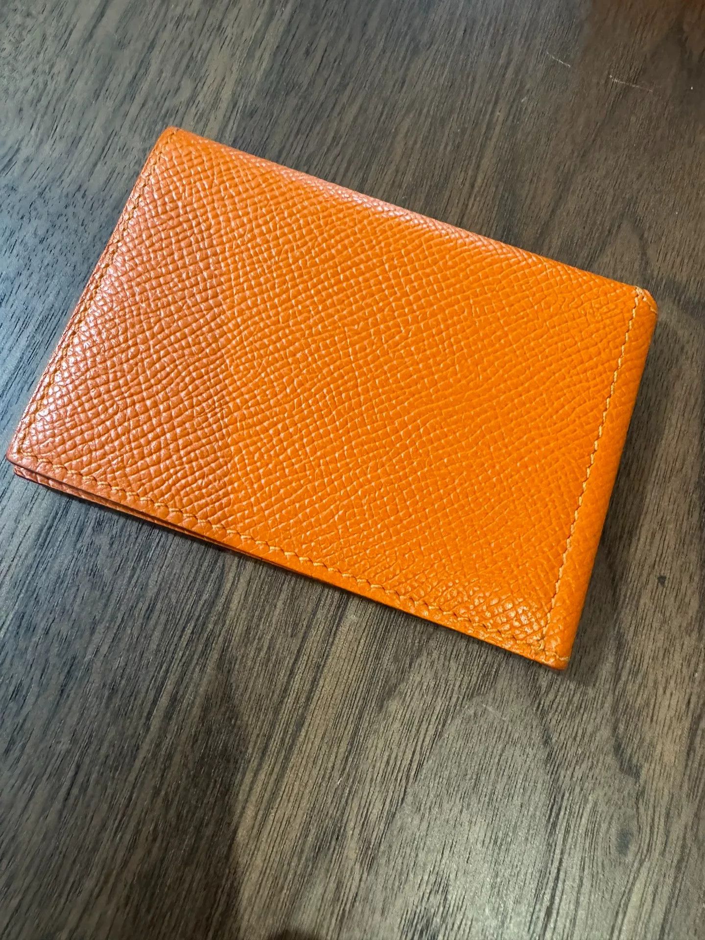 Hermes Hermès Orange Leather Card Holder Size ONE SIZE - 8 Thumbnail
