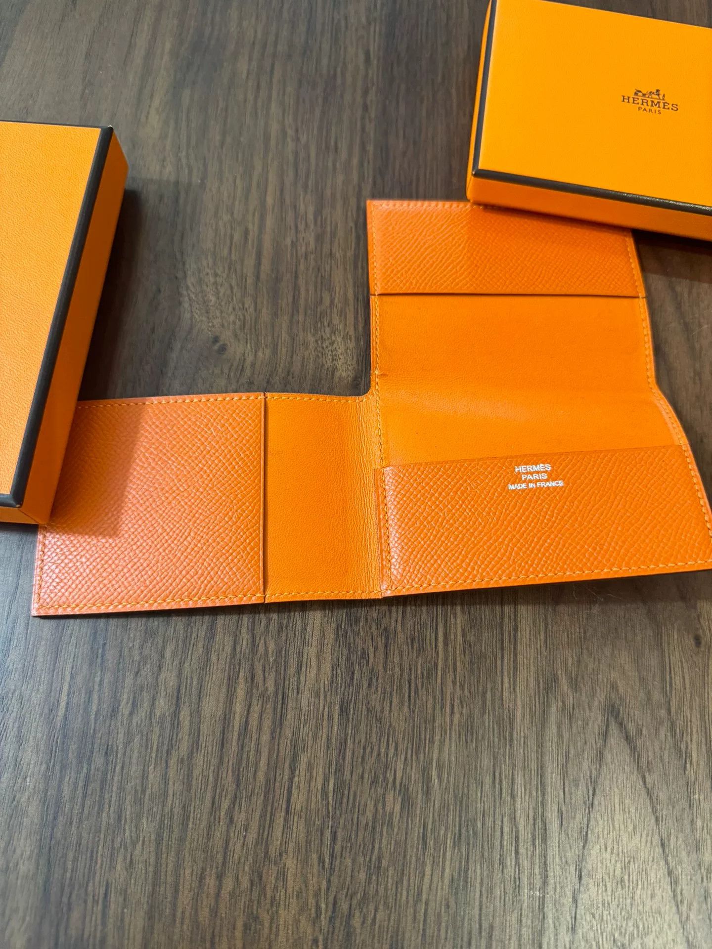 Hermes Hermès Orange Leather Card Holder Size ONE SIZE - 3 Thumbnail