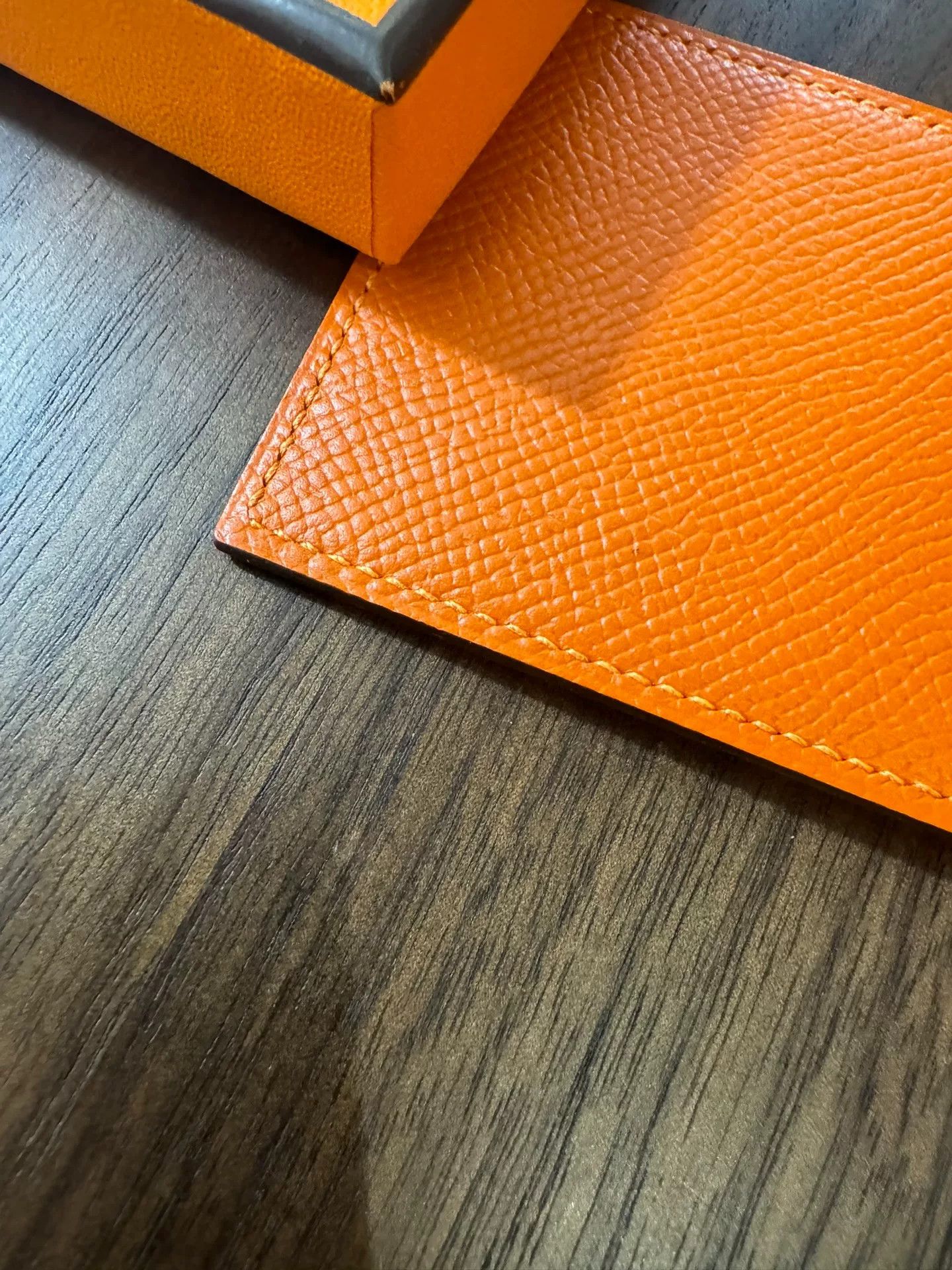 Hermes Hermès Orange Leather Card Holder Size ONE SIZE - 6 Thumbnail