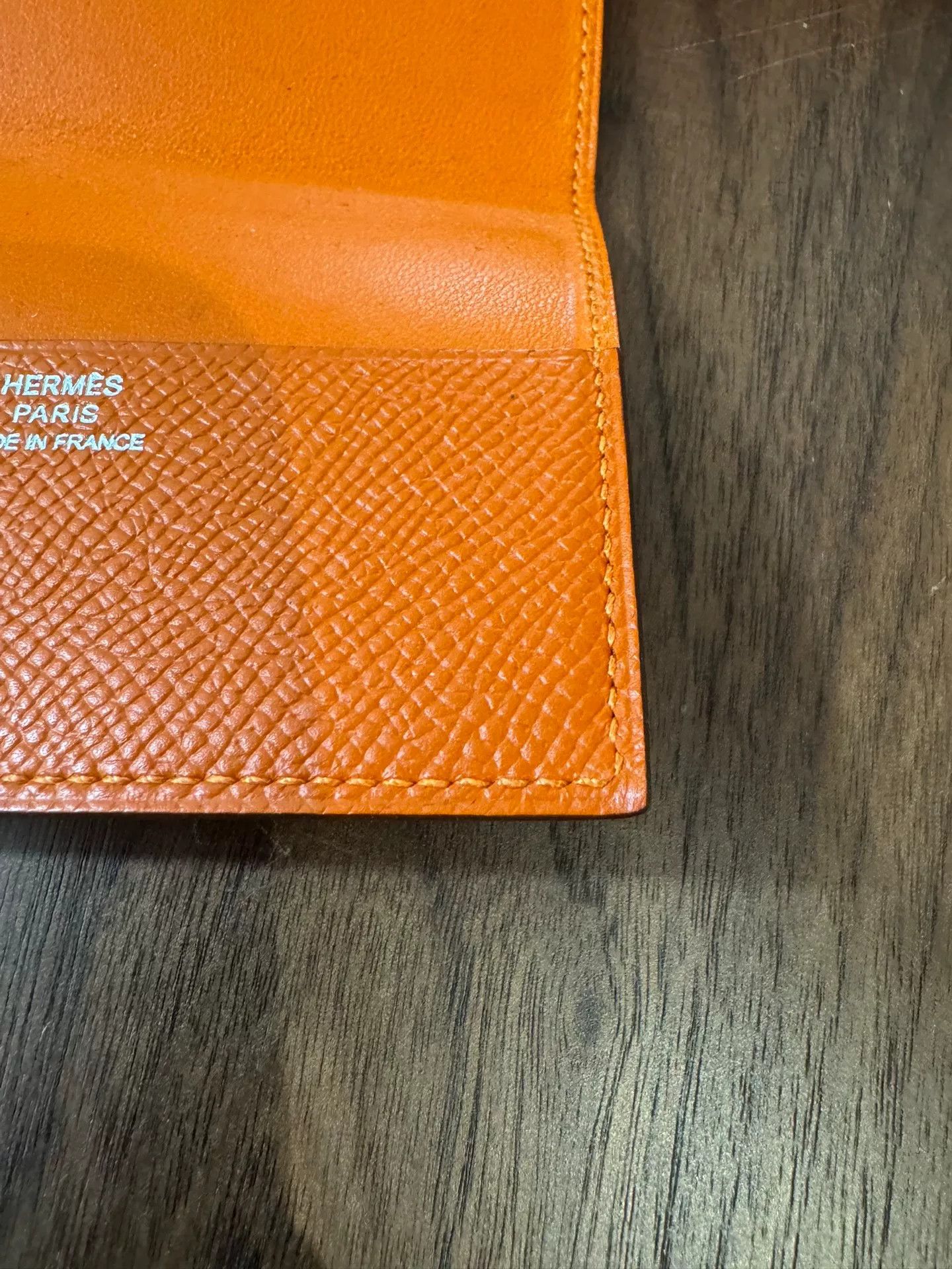 Hermes Hermès Orange Leather Card Holder Size ONE SIZE - 5 Thumbnail