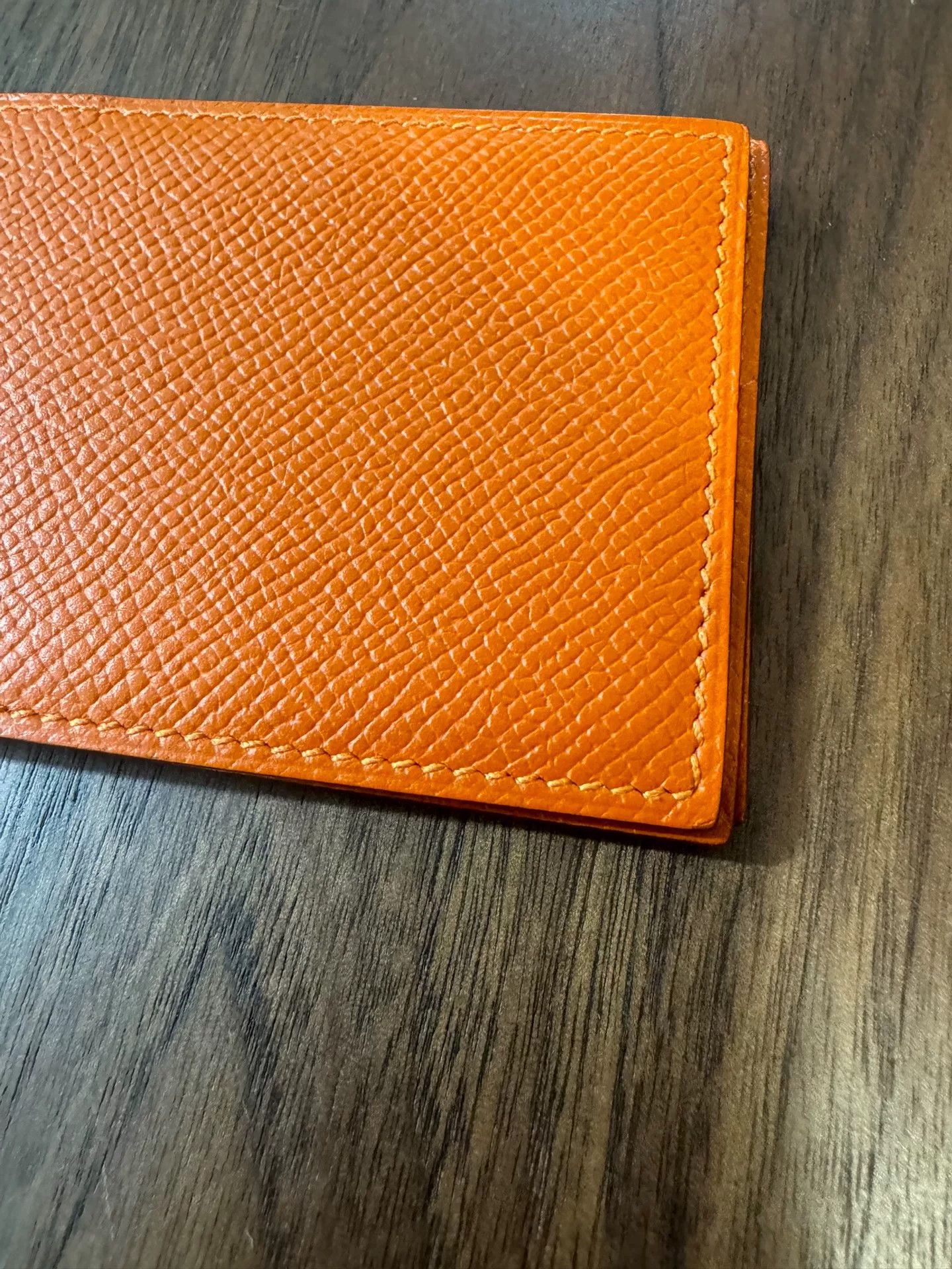 Hermes Hermès Orange Leather Card Holder Size ONE SIZE - 2 Thumbnail