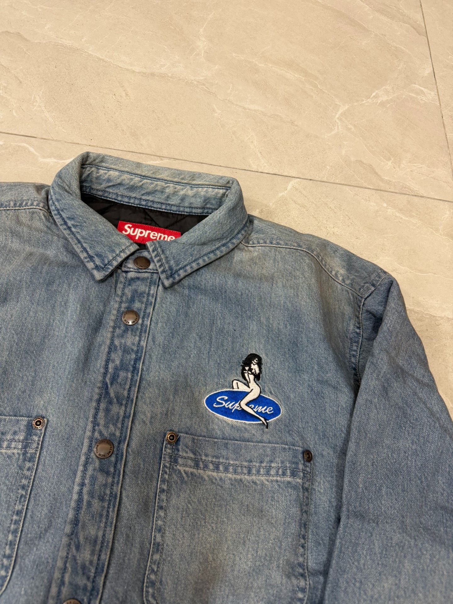 Supreme Supreme Quilted Lined Denim Snap Shirt Size US M / EU 48-50 / 2 - 2 Thumbnail