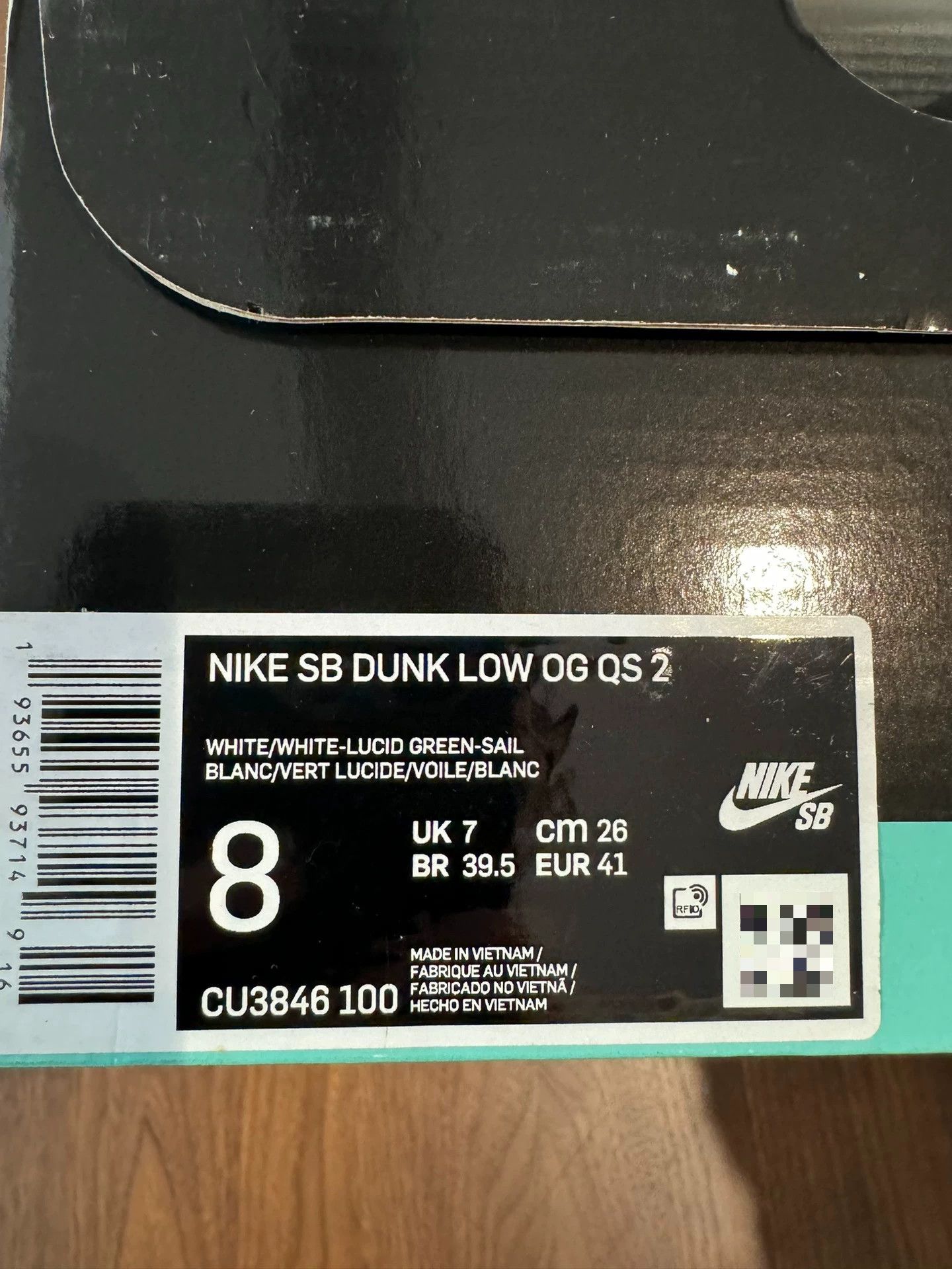 Nike SB Nike Dunk SB Low White Green Size US 8 / EU 41 - 6 Thumbnail