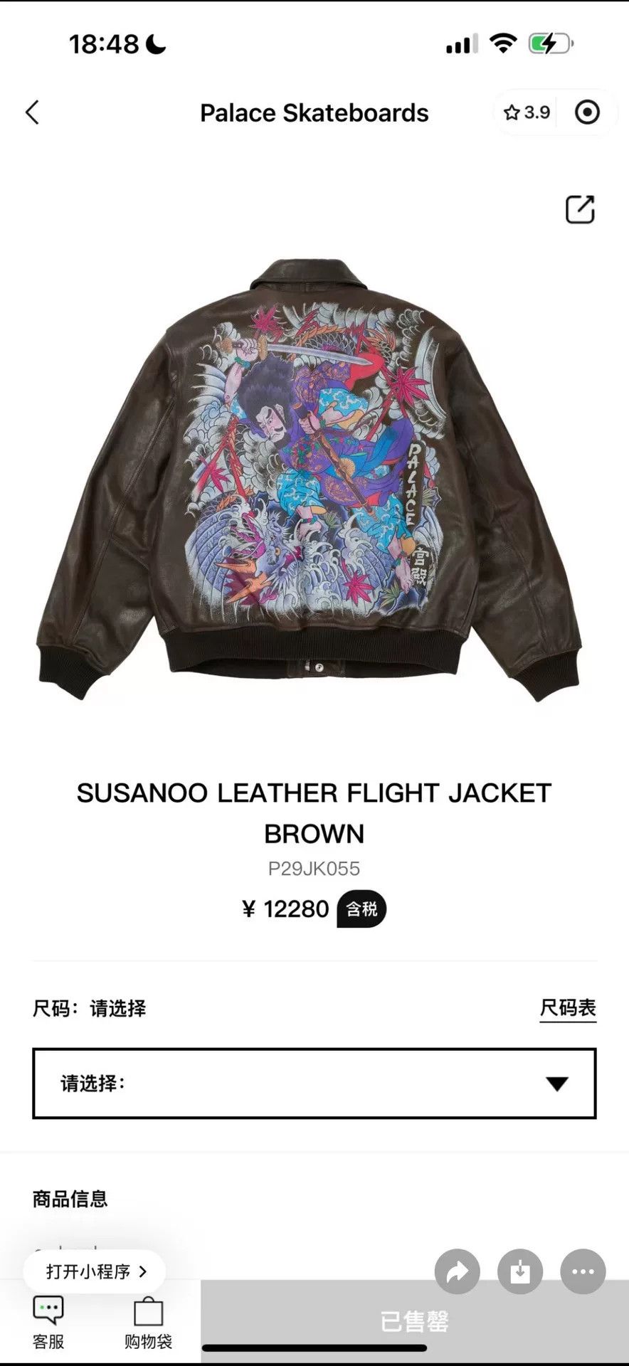 Palace Palace FW25 Susanoo Leather Flight Jacket Size US L / EU 52-54 / 3 - 9 Thumbnail