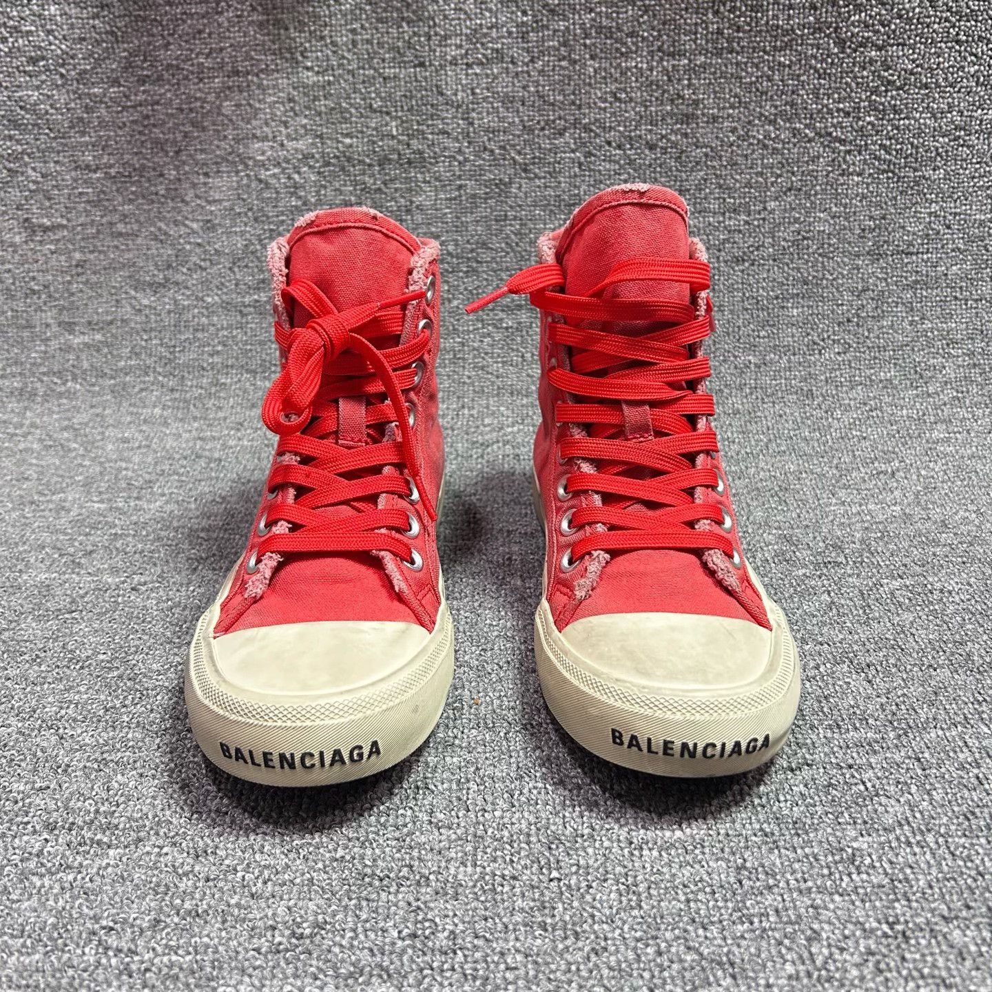 Balenciaga Balenciaga Distressed Red Hitop Sneakers 36 Women Size US 6 / IT 36 - 4 Thumbnail